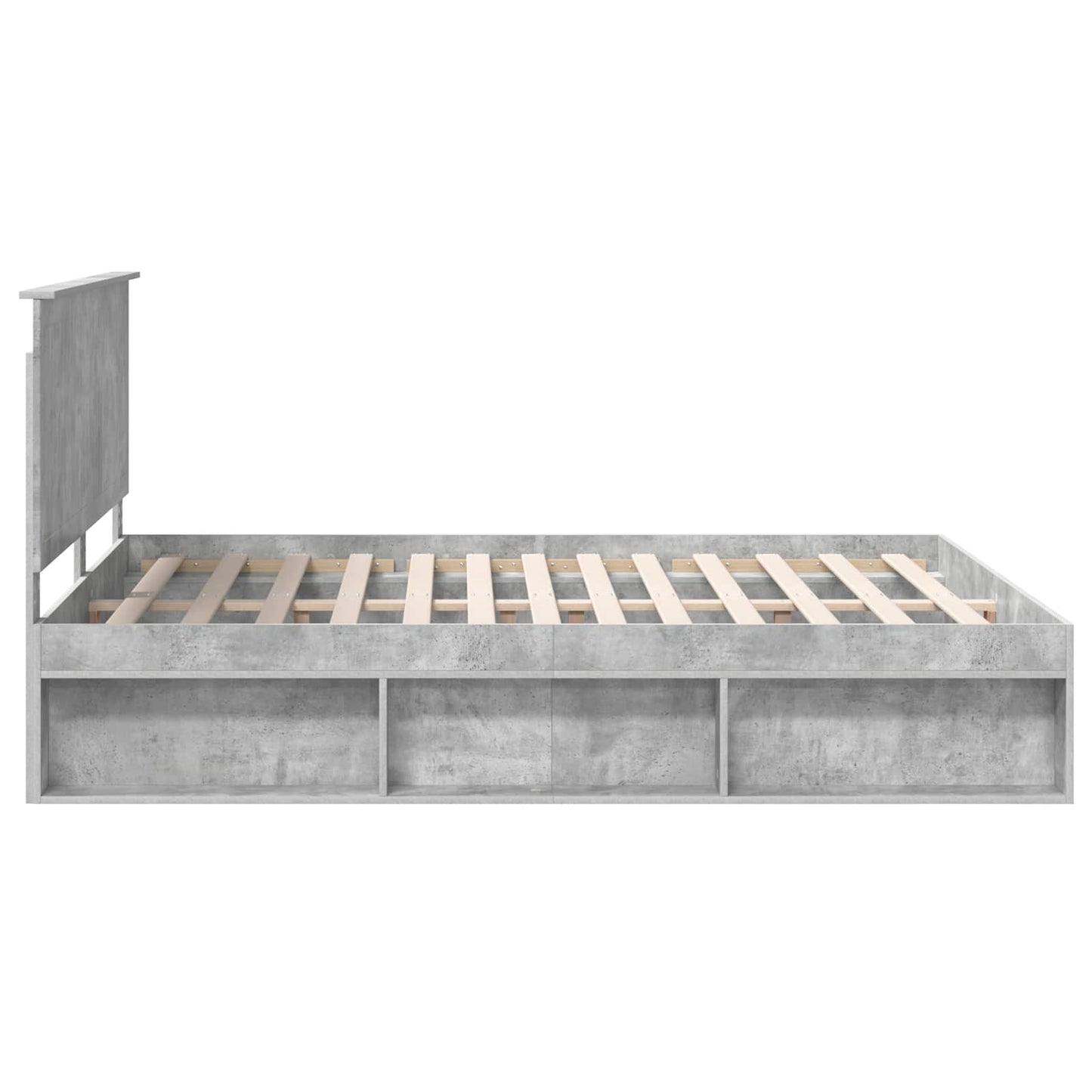Sengestamme med hodegjerde Betong 160 x 200 cm Massiv furu