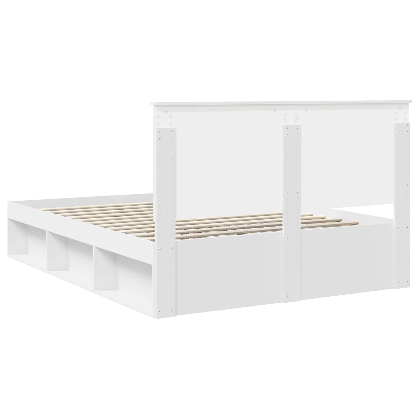Sengestamme med hodegjerde Hvit 150 x 200 cm Massiv furu