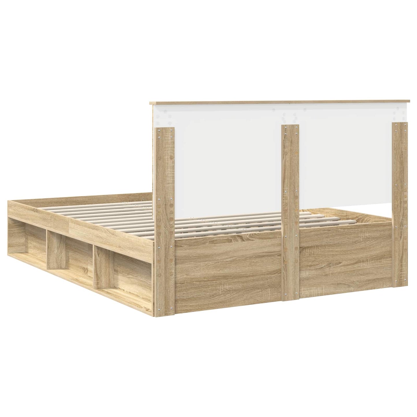Sengestamme med hodegjerde Sonoma eik 150 x 200 cm Massiv furu