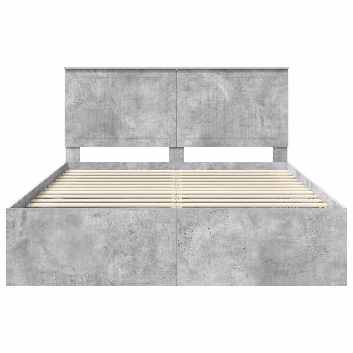 Sengestamme med hodegjerde Betonggrå 150 x 200 cm Massiv furu