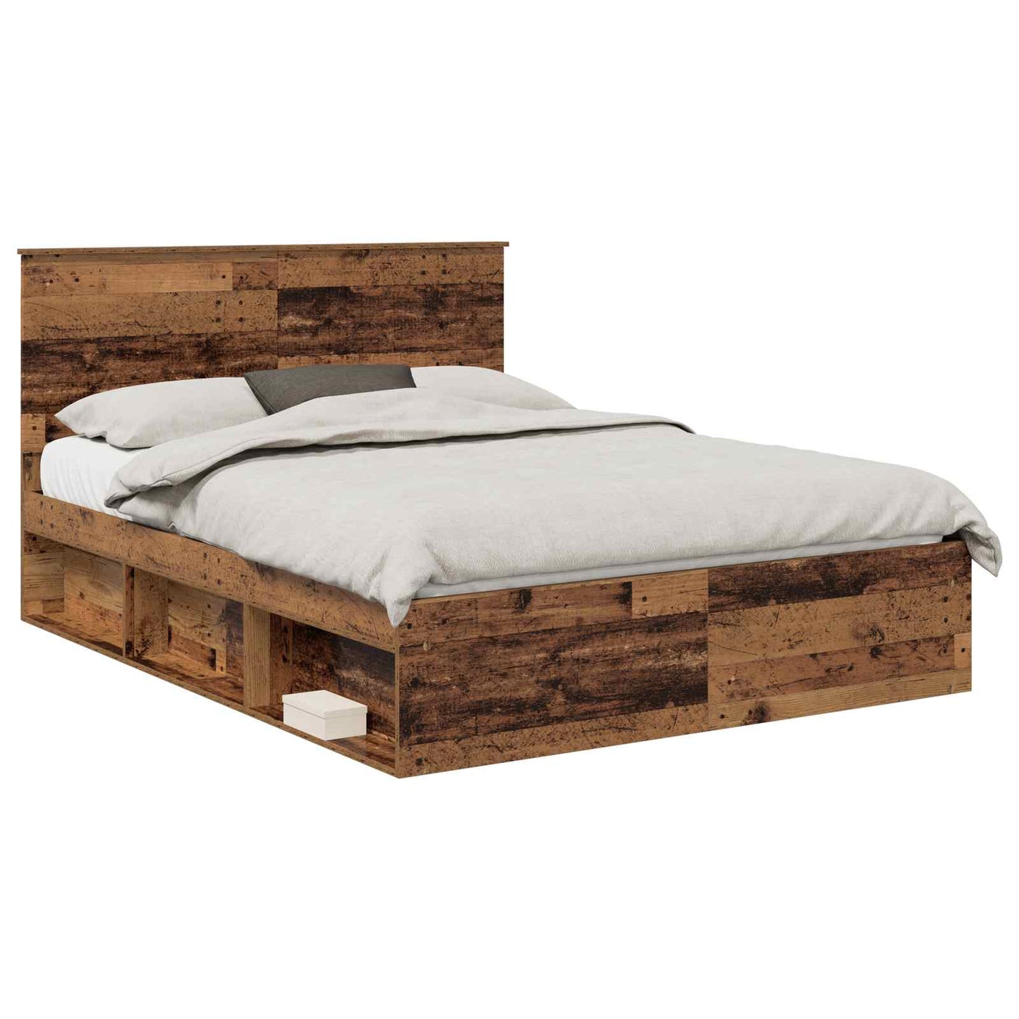 Sengestamme med hodegjerde Gammelt tre 150 x 200 cm Massiv furu