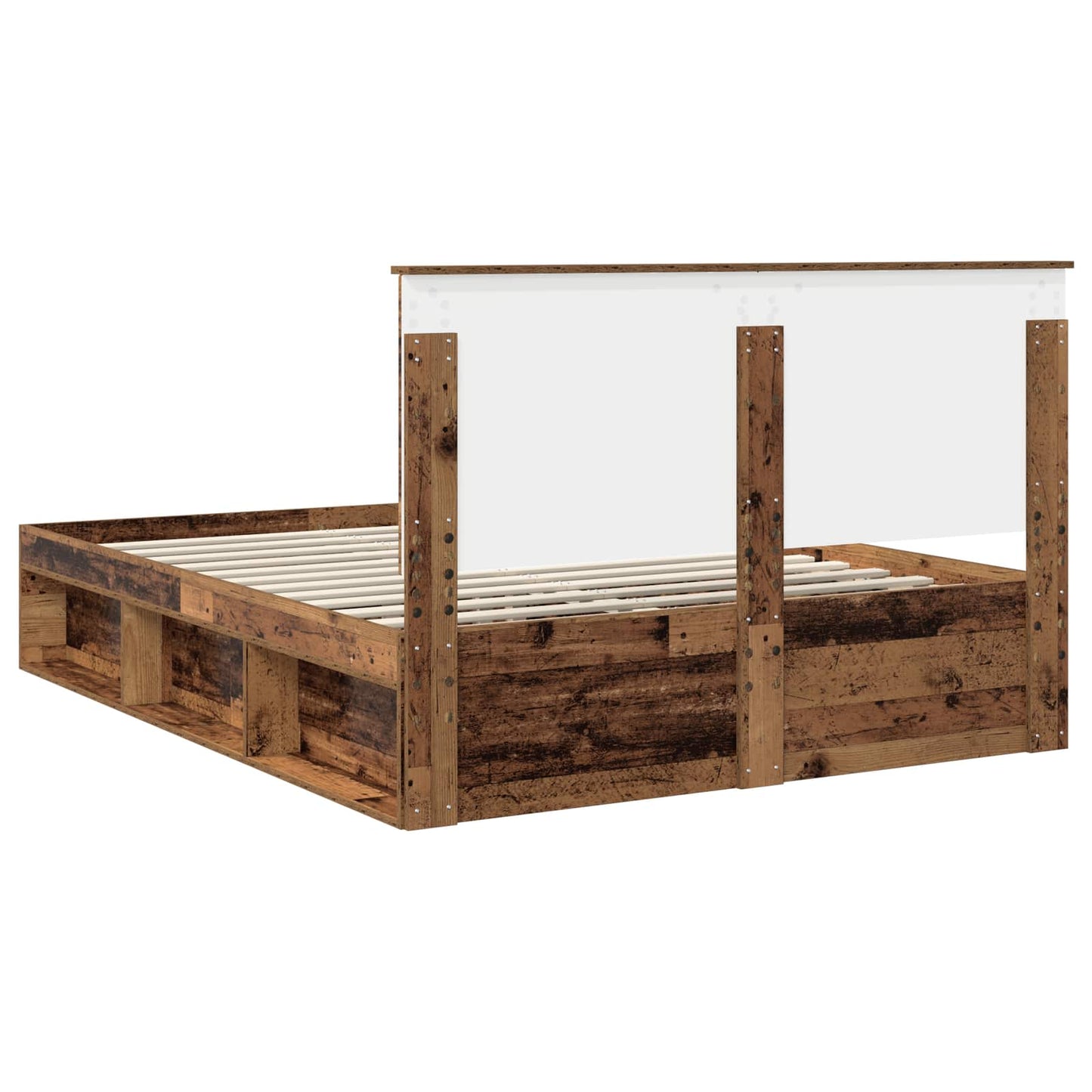Sengestamme med hodegjerde Gammelt tre 150 x 200 cm Massiv furu