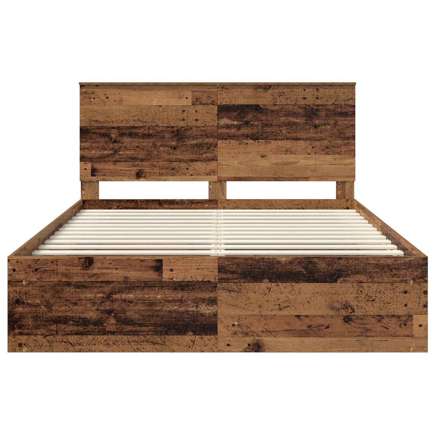 Sengestamme med hodegjerde Gammelt tre 150 x 200 cm Massiv furu