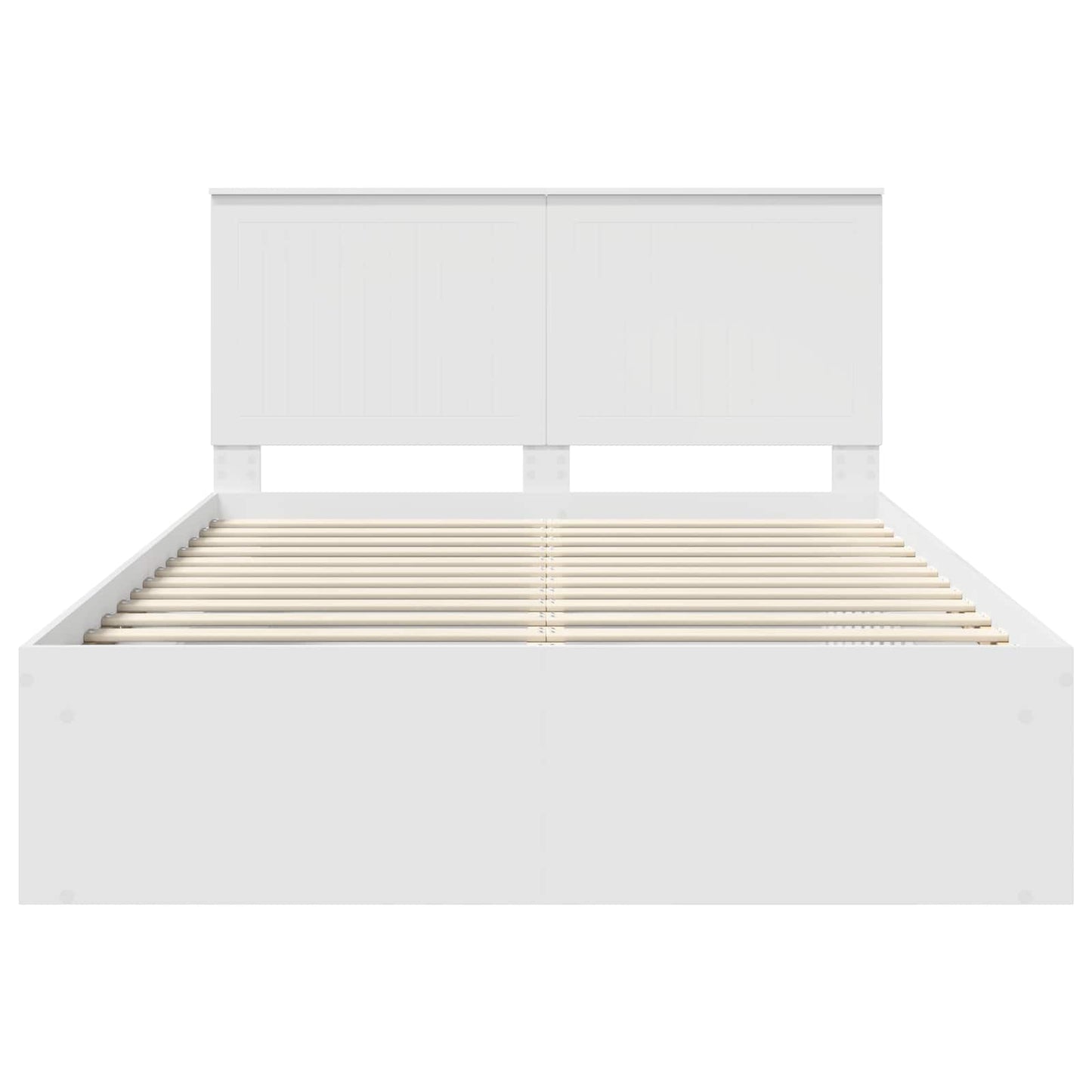 Sengestamme med hodegjerde Hvit 140 x 200 cm Massiv furu