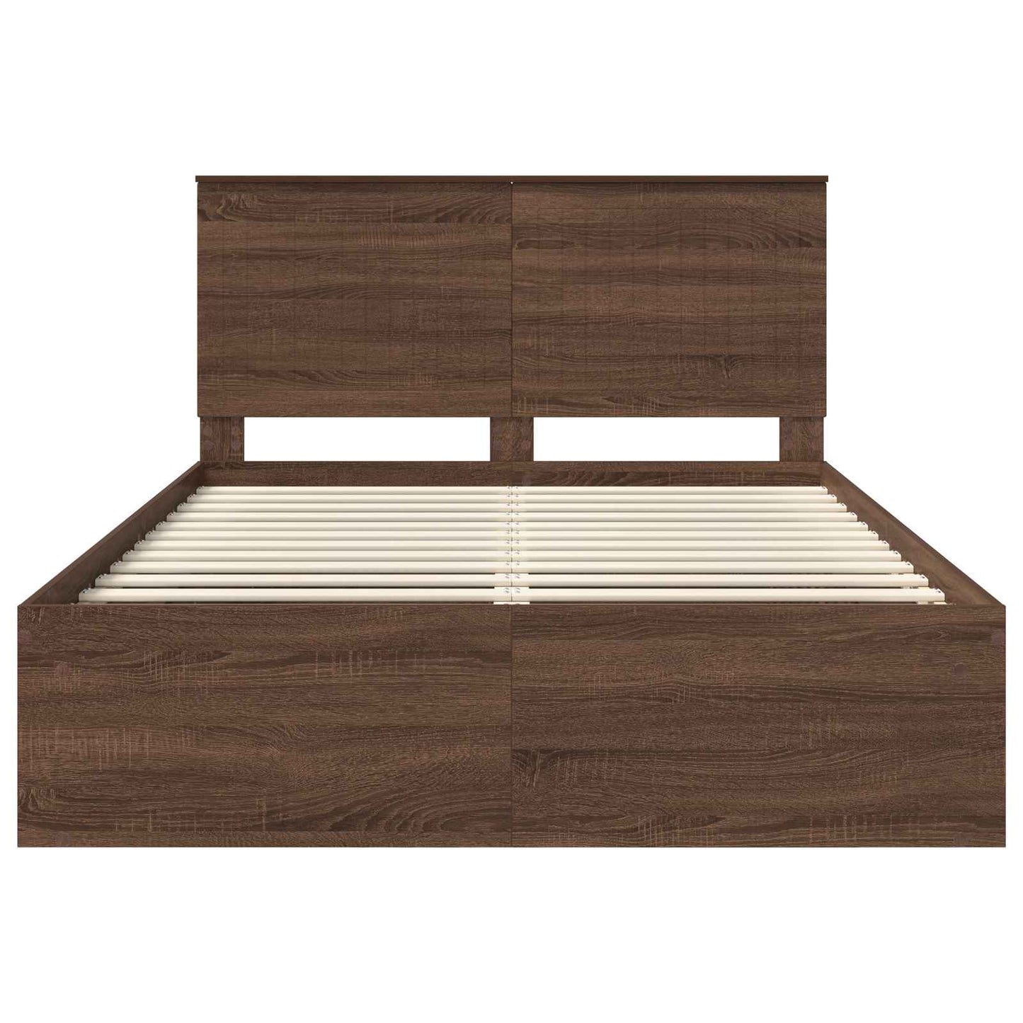 Sengestamme med hodegjerde Brun Eik 140 x 200 cm Massiv furu