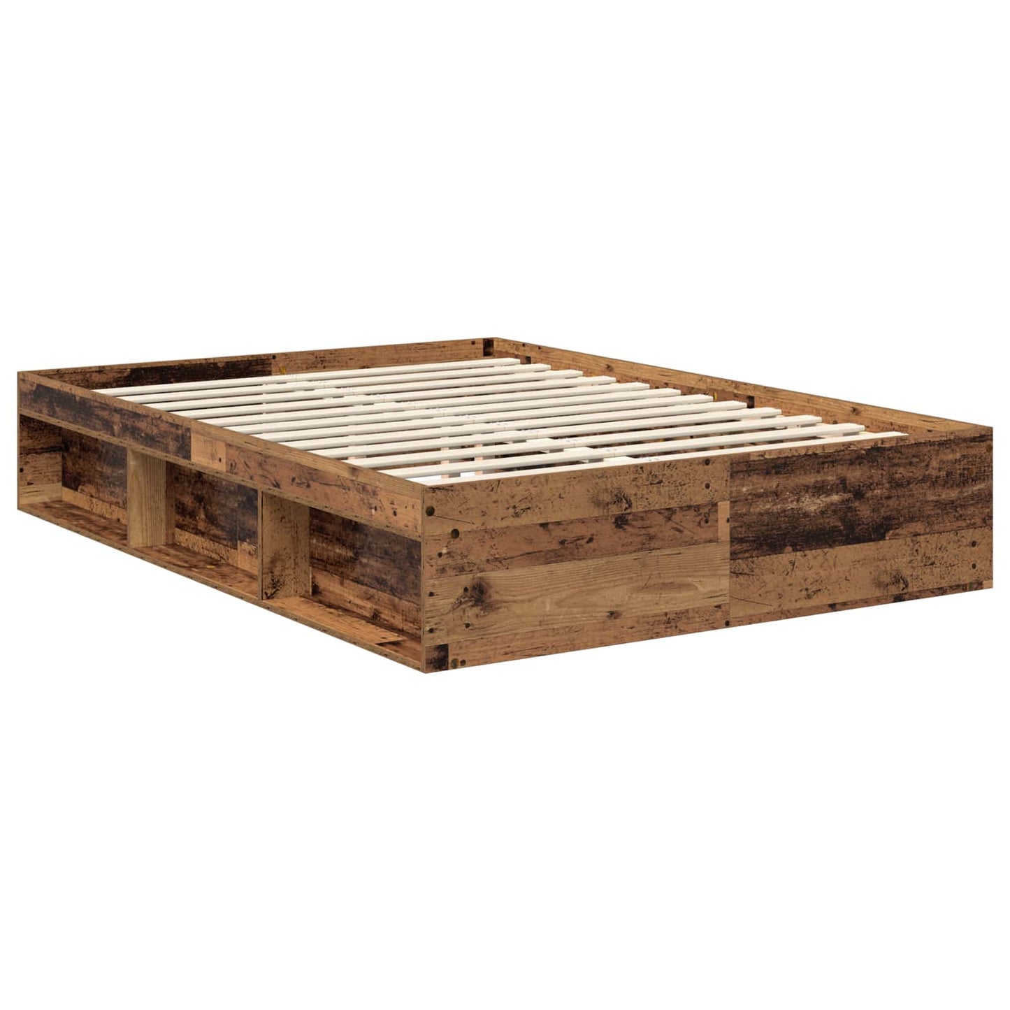 Sengestamme med hodegjerde Gammelt tre 140 x 190 cm Massiv furu