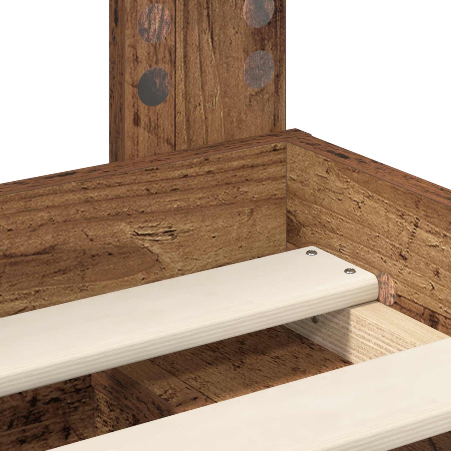 Sengestamme med hodegjerde Gammelt tre 135 x 190 cm Massiv furu