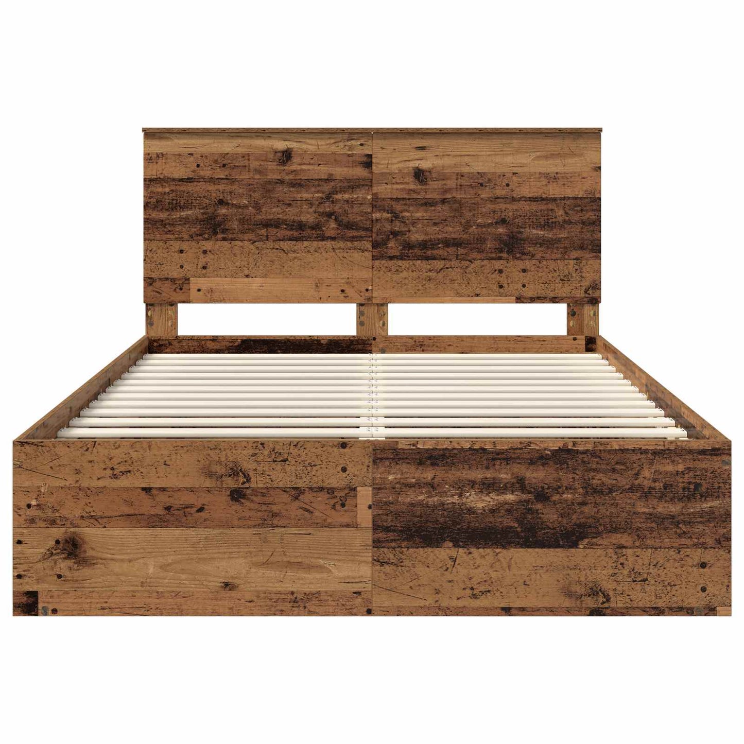 Sengestamme med hodegjerde Gammelt tre 135 x 190 cm Massiv furu