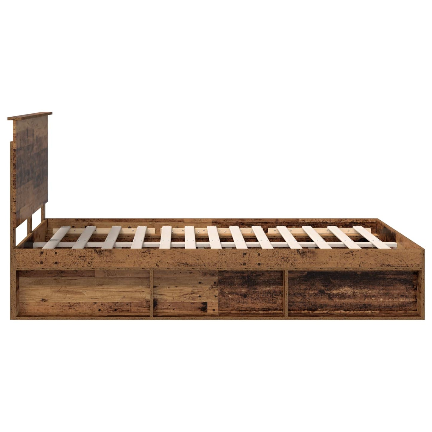 Sengestamme med hodegjerde Gammelt tre 135 x 190 cm Massiv furu