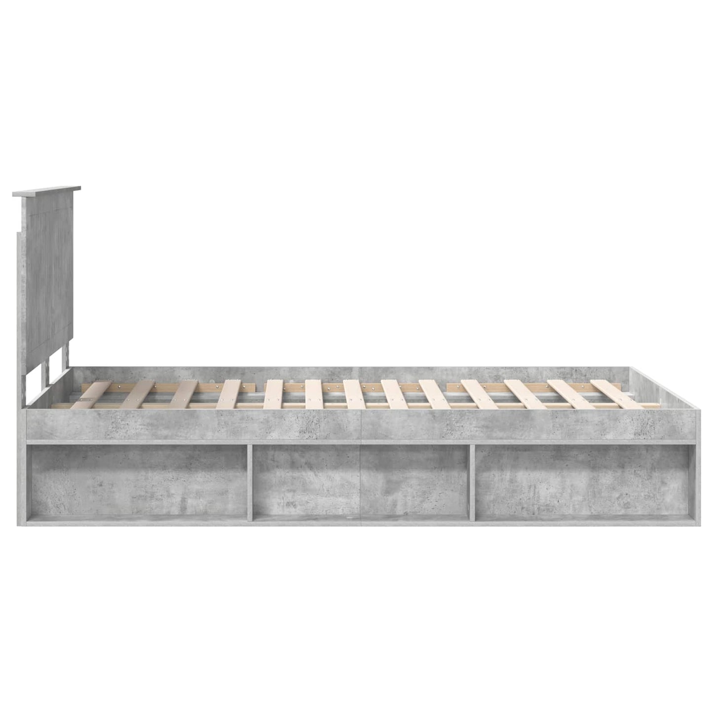 Sengestamme med hodegjerde Betong 120 x 200 cm Massiv furu