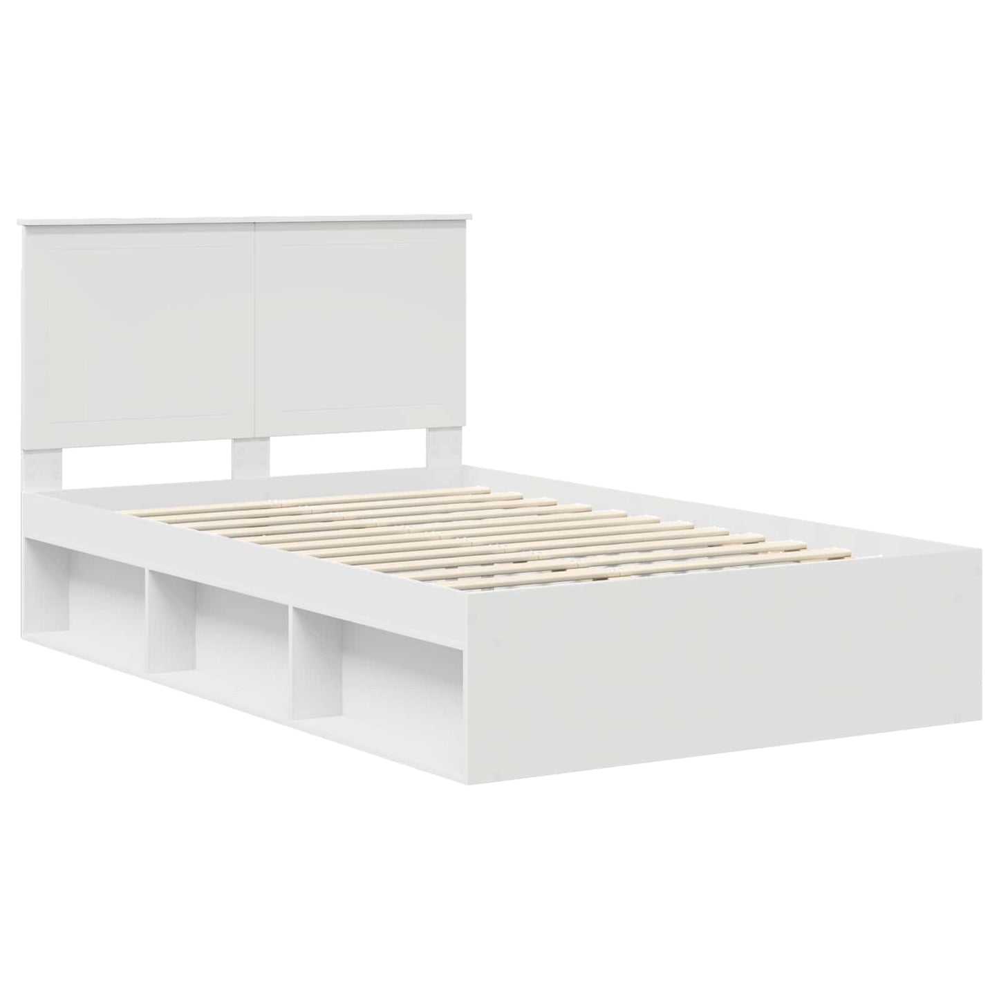 Sengestamme med hodegjerde Hvit 120 x 190 cm Massiv furu