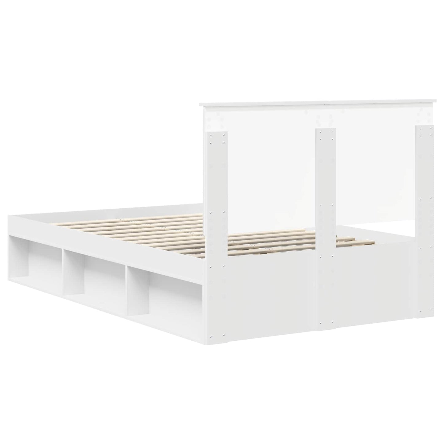 Sengestamme med hodegjerde Hvit 120 x 190 cm Massiv furu