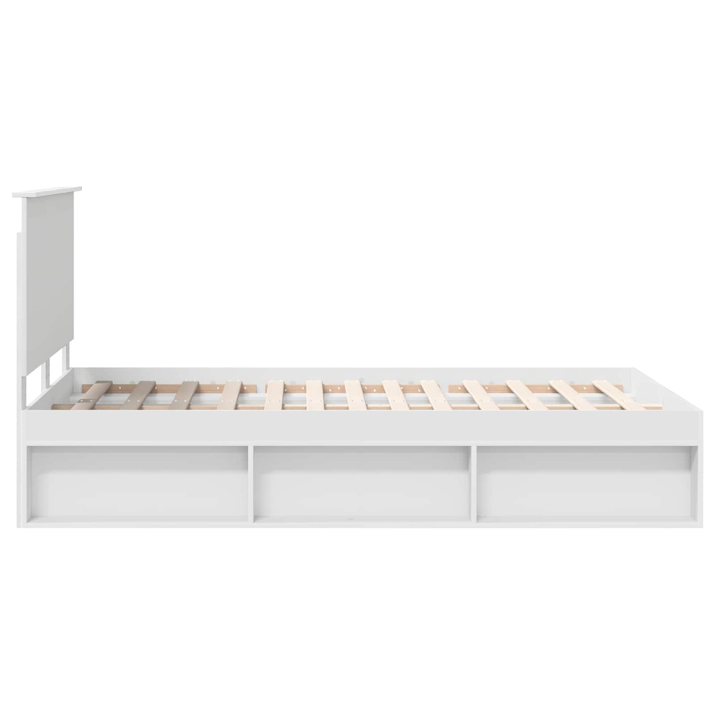 Sengestamme med hodegjerde Hvit 120 x 190 cm Massiv furu