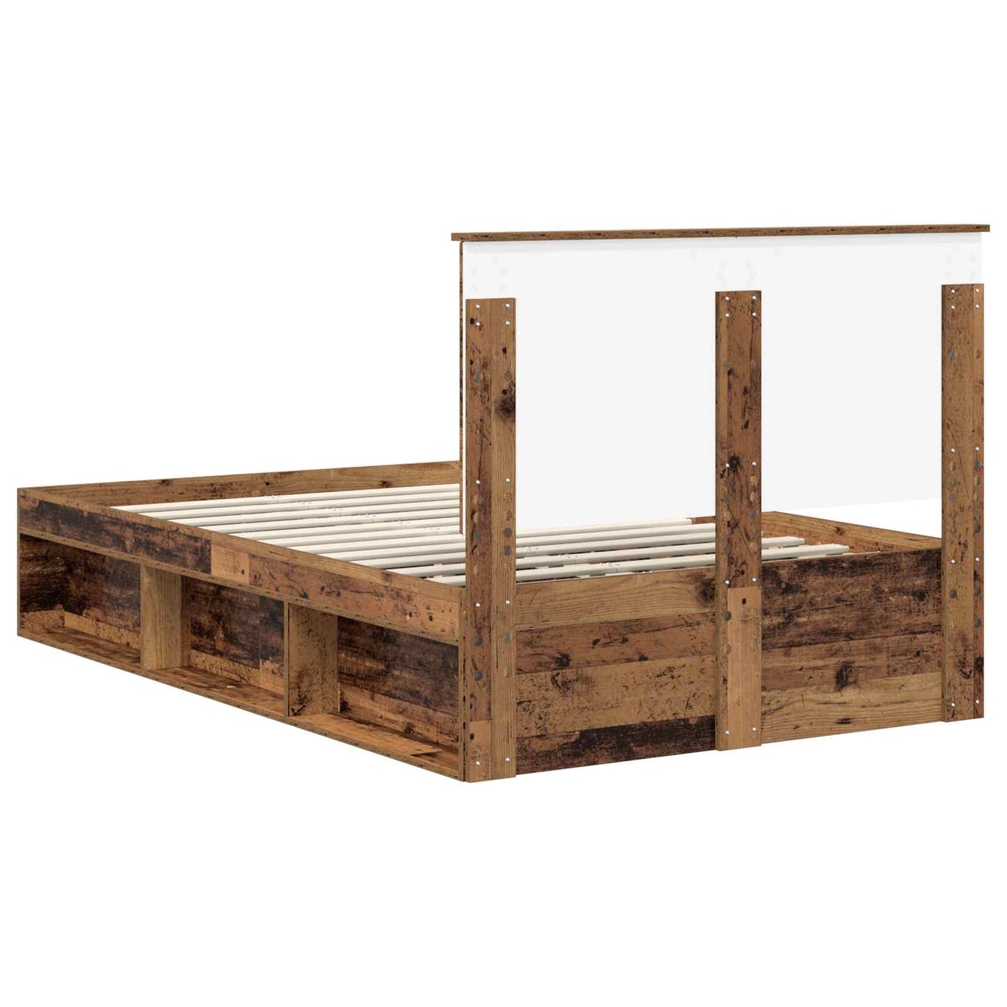 Sengestamme med hodegjerde Gammelt tre 120 x 190 cm Massiv furu