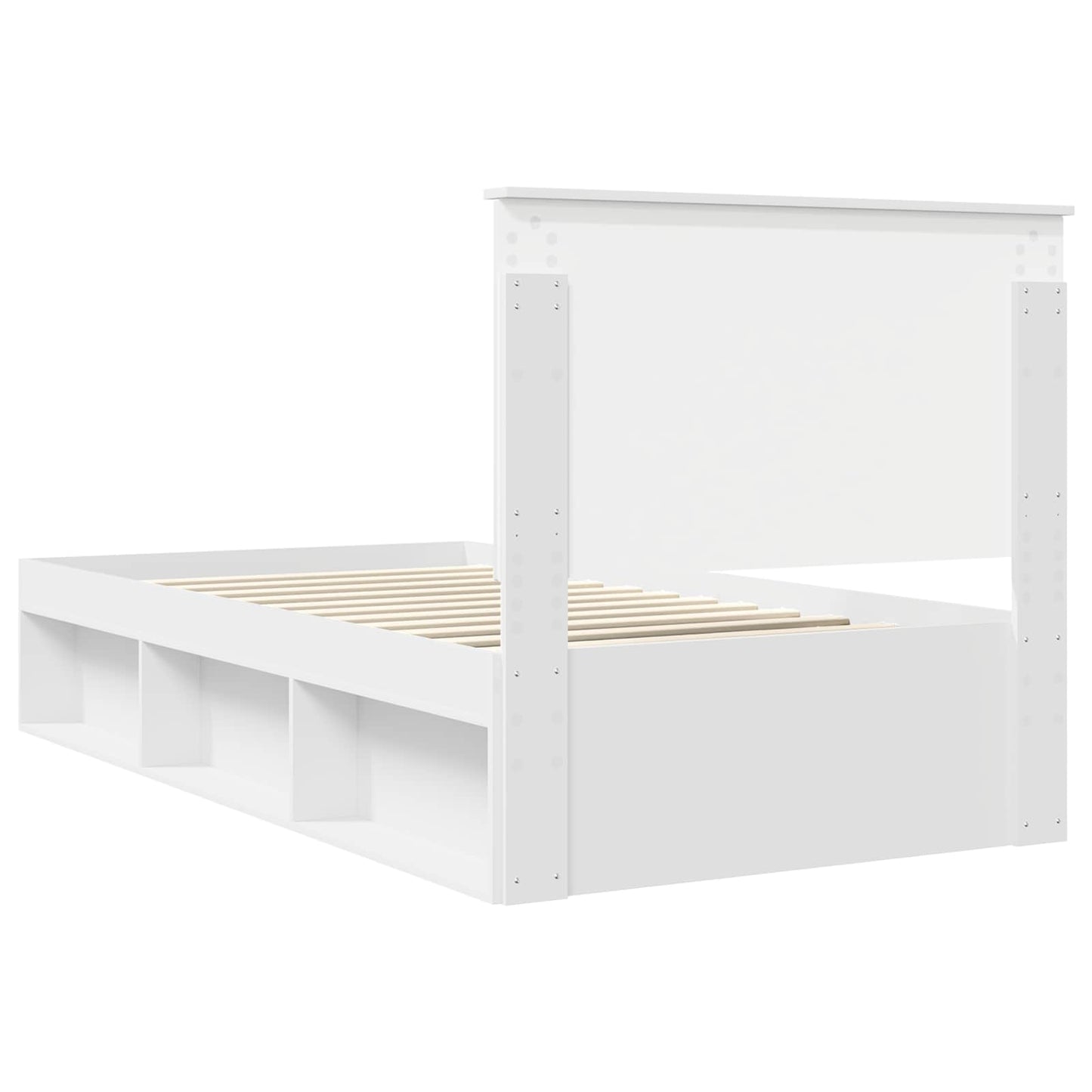 Sengestamme med hodegjerde Hvit 100 x 200 cm Massiv furu