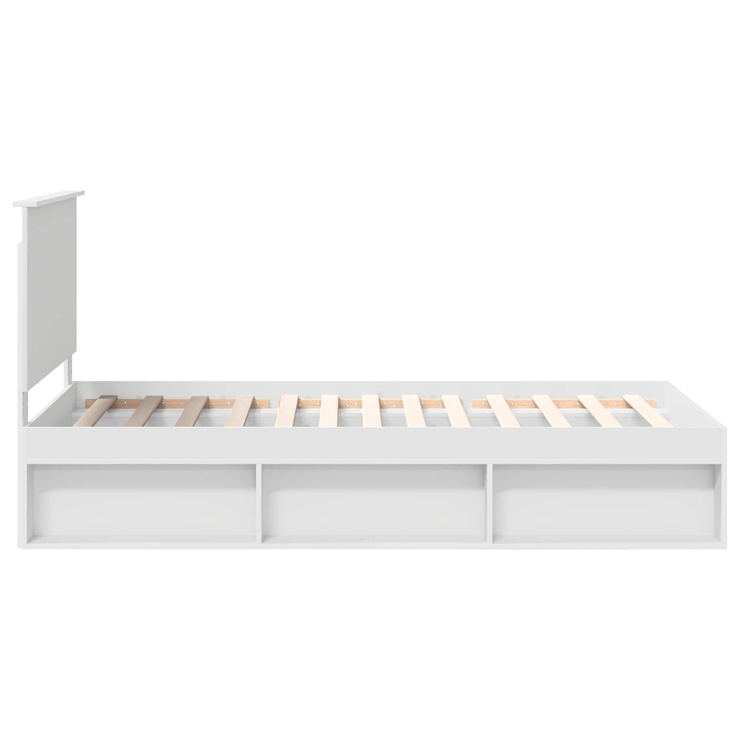 Sengestamme med hodegjerde Hvit 100 x 200 cm Massiv furu