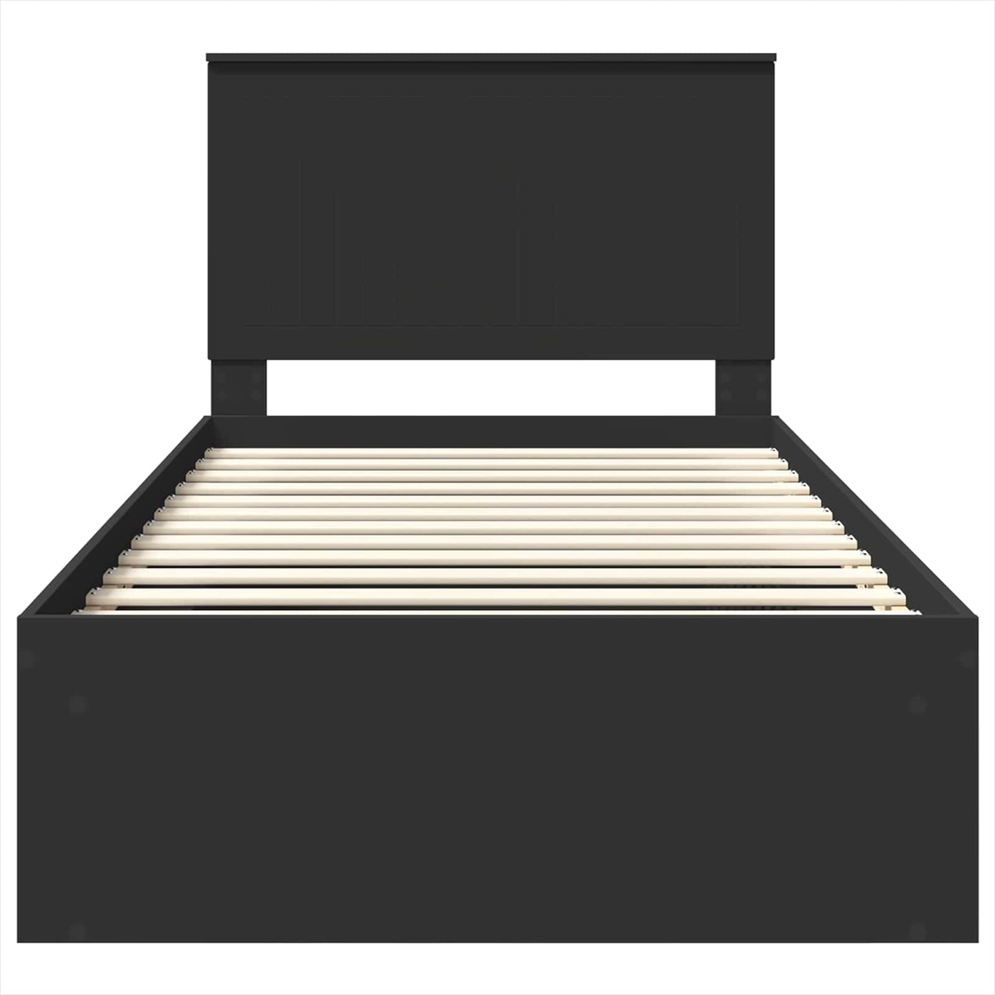 Sengestamme med hodegjerde Svart 100 x 200 cm Massiv furu