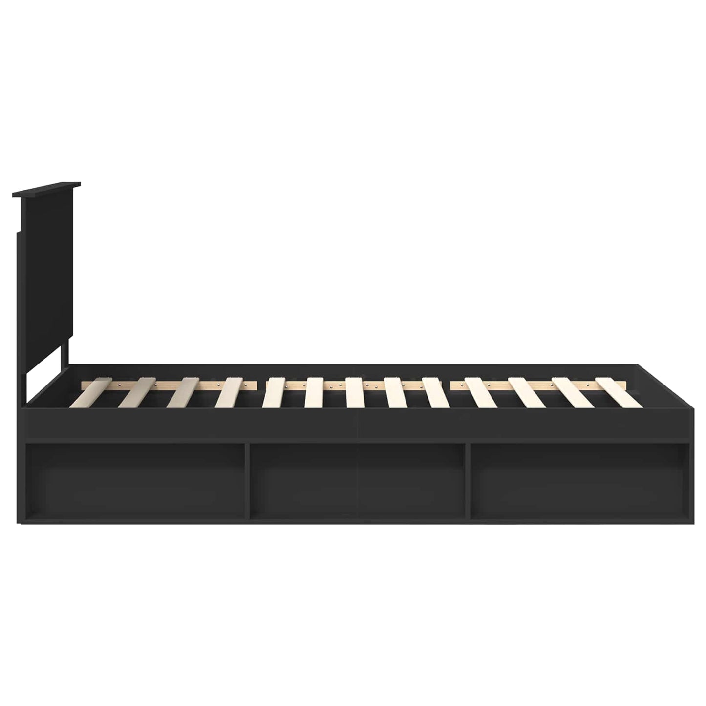 Sengestamme med hodegjerde Svart 100 x 200 cm Massiv furu