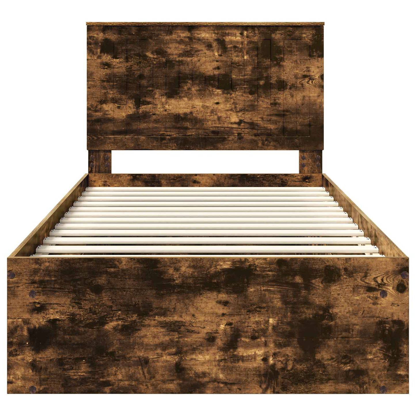 Sengestamme med hodegjerde Røkt eik 100 x 200 cm Massiv furu