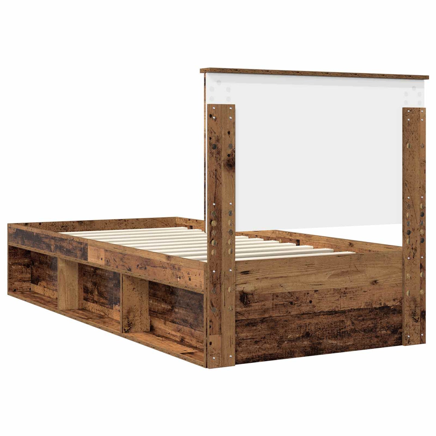 Sengestamme med hodegjerde Gammelt tre 90 x 200 cm Massiv furu