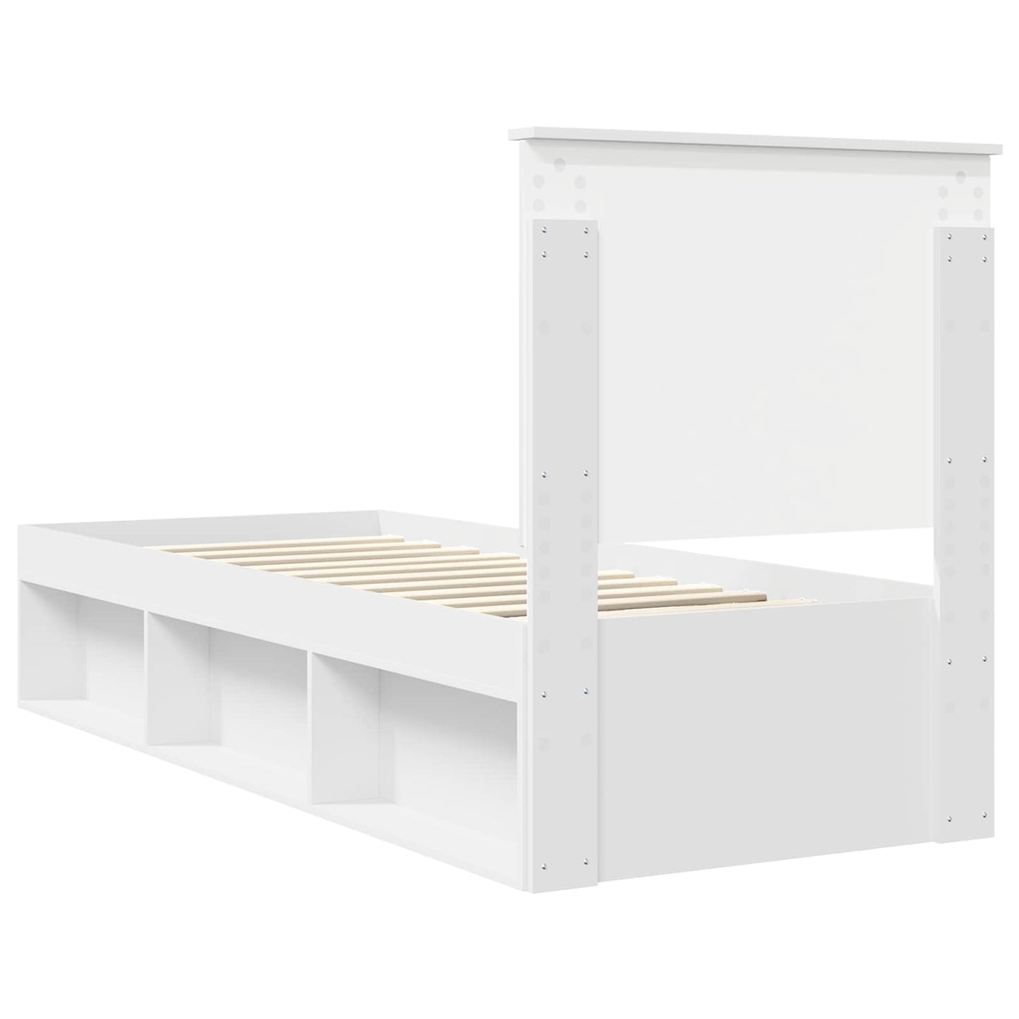 Sengestamme med hodegjerde Hvit 75 x 190 cm Massiv furu