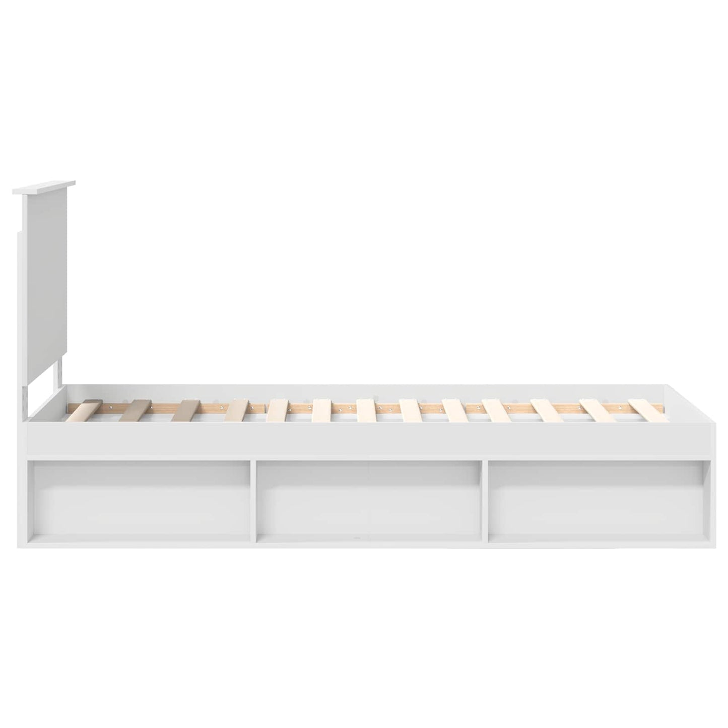 Sengestamme med hodegjerde Hvit 75 x 190 cm Massiv furu
