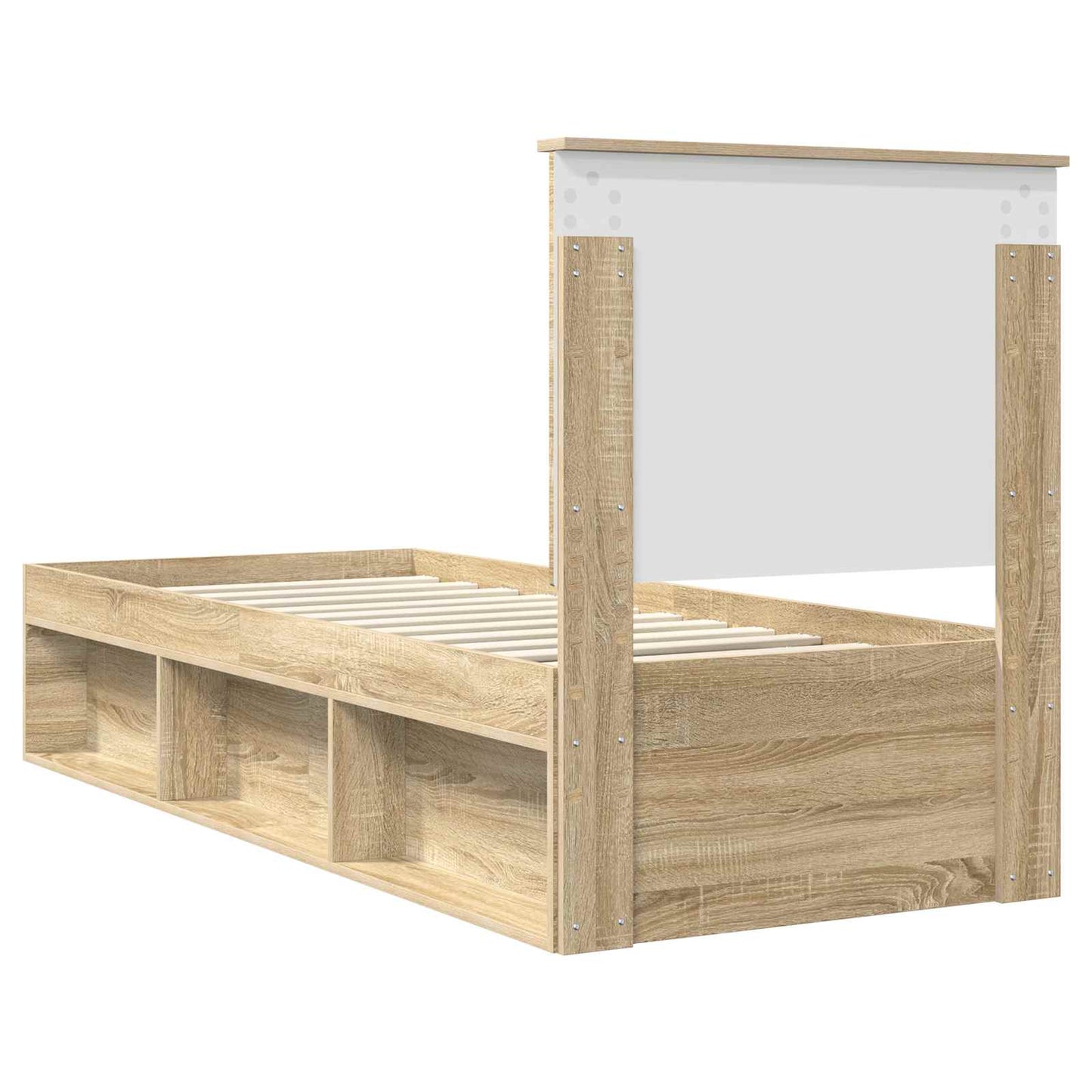 Sengestamme med hodegjerde Sonoma eik 75 x 190 cm Massiv furu