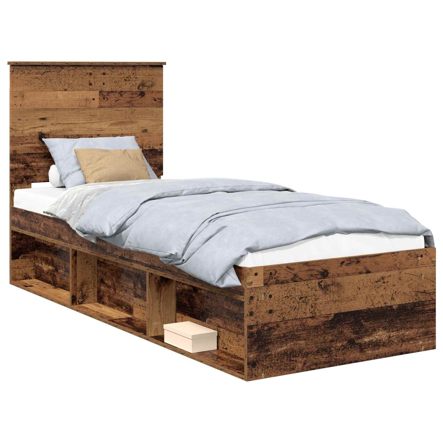 Sengestamme med hodegjerde Gammelt tre 75 x 190 cm Massiv furu