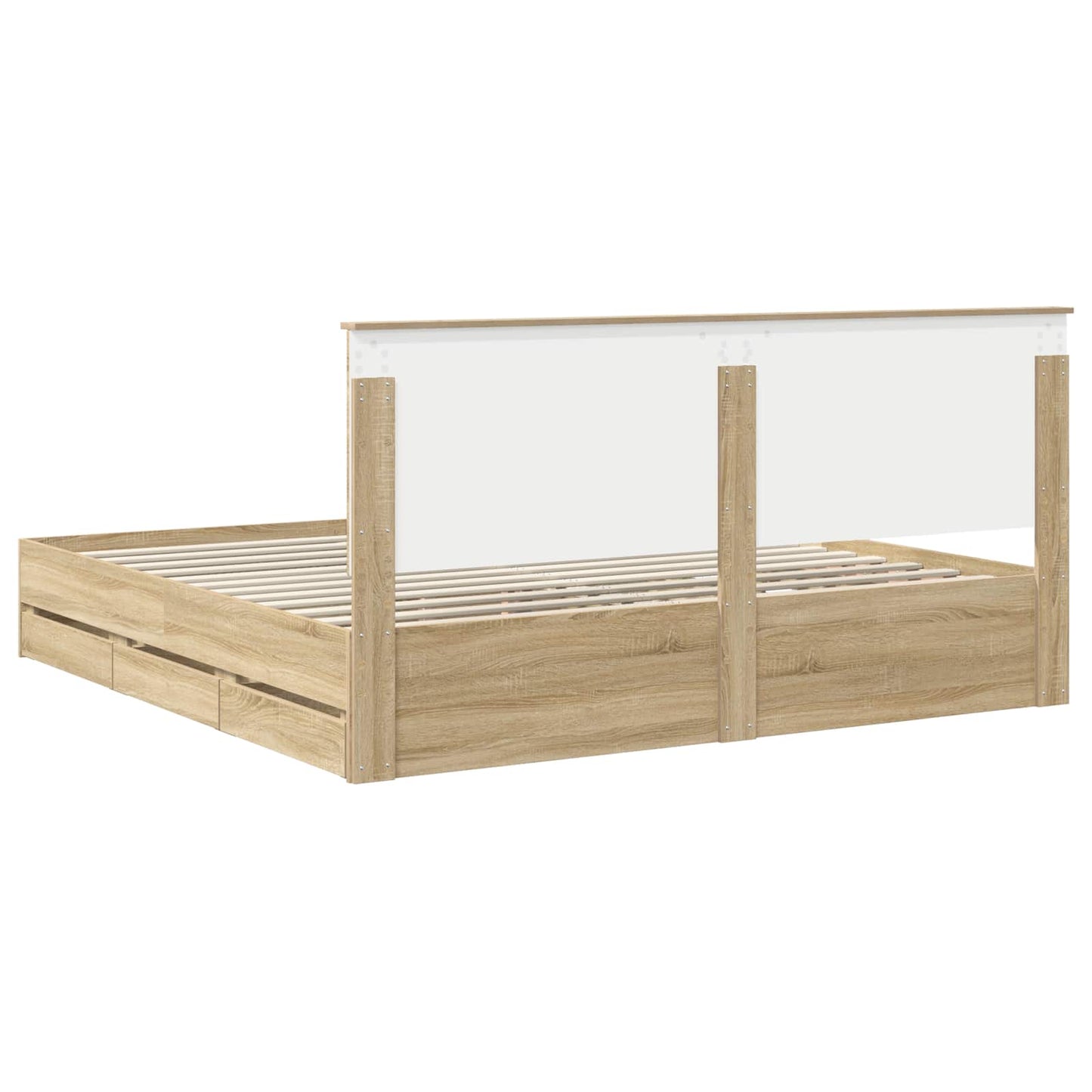 Sengestamme med skuff Sonoma eik 200 x 200 cm Ingeniørtre