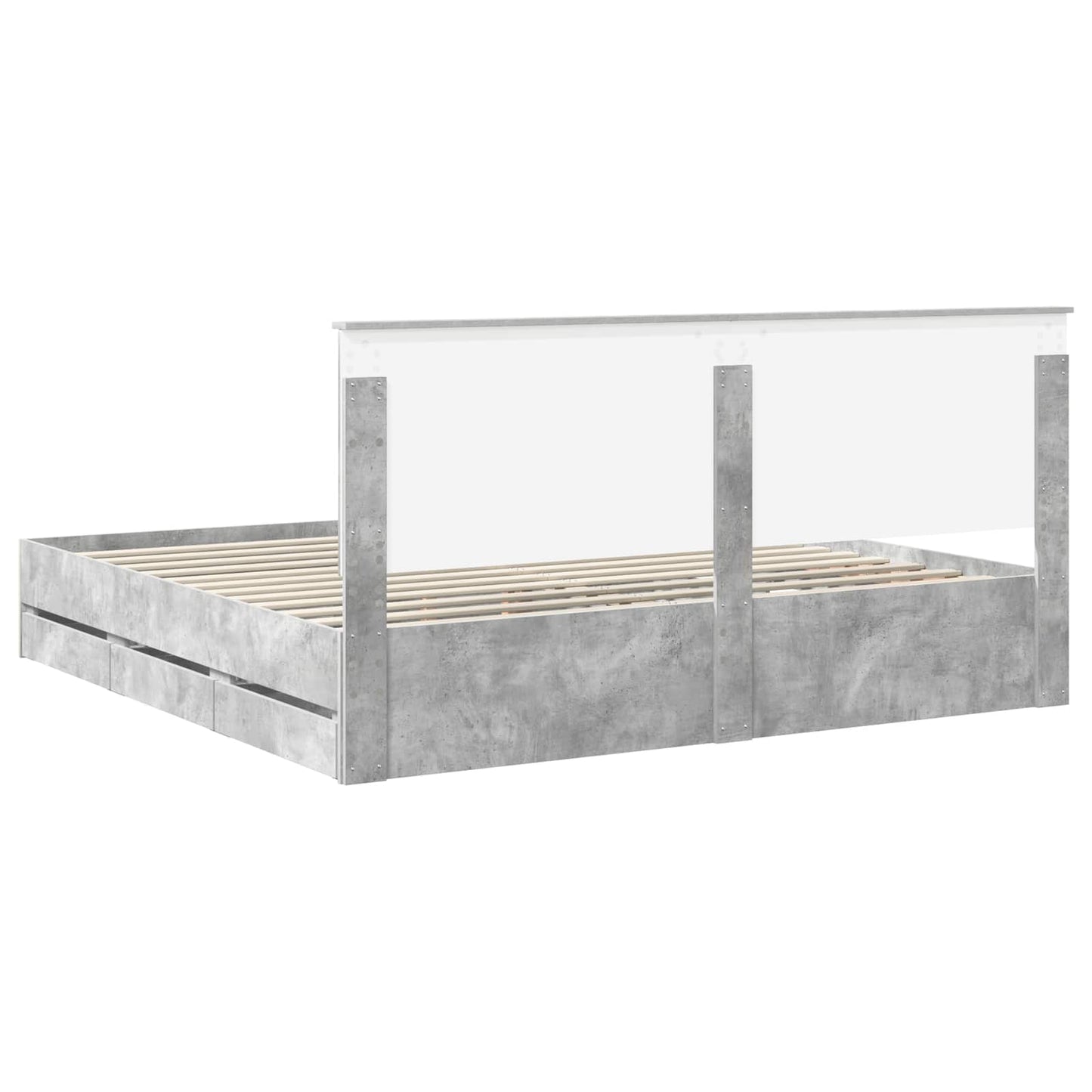 Sengestamme med skuff Betonggrå 200 x 200 cm Ingeniørtre