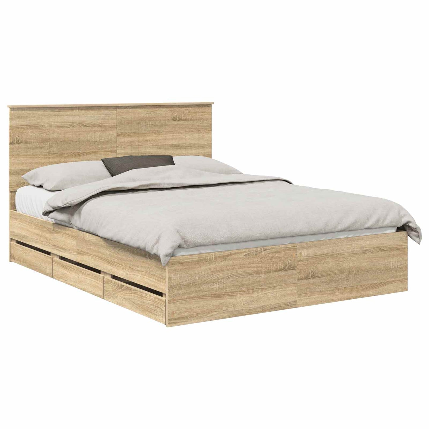 Sengestamme med skuff Sonoma eik 150 x 200 cm Ingeniørtre