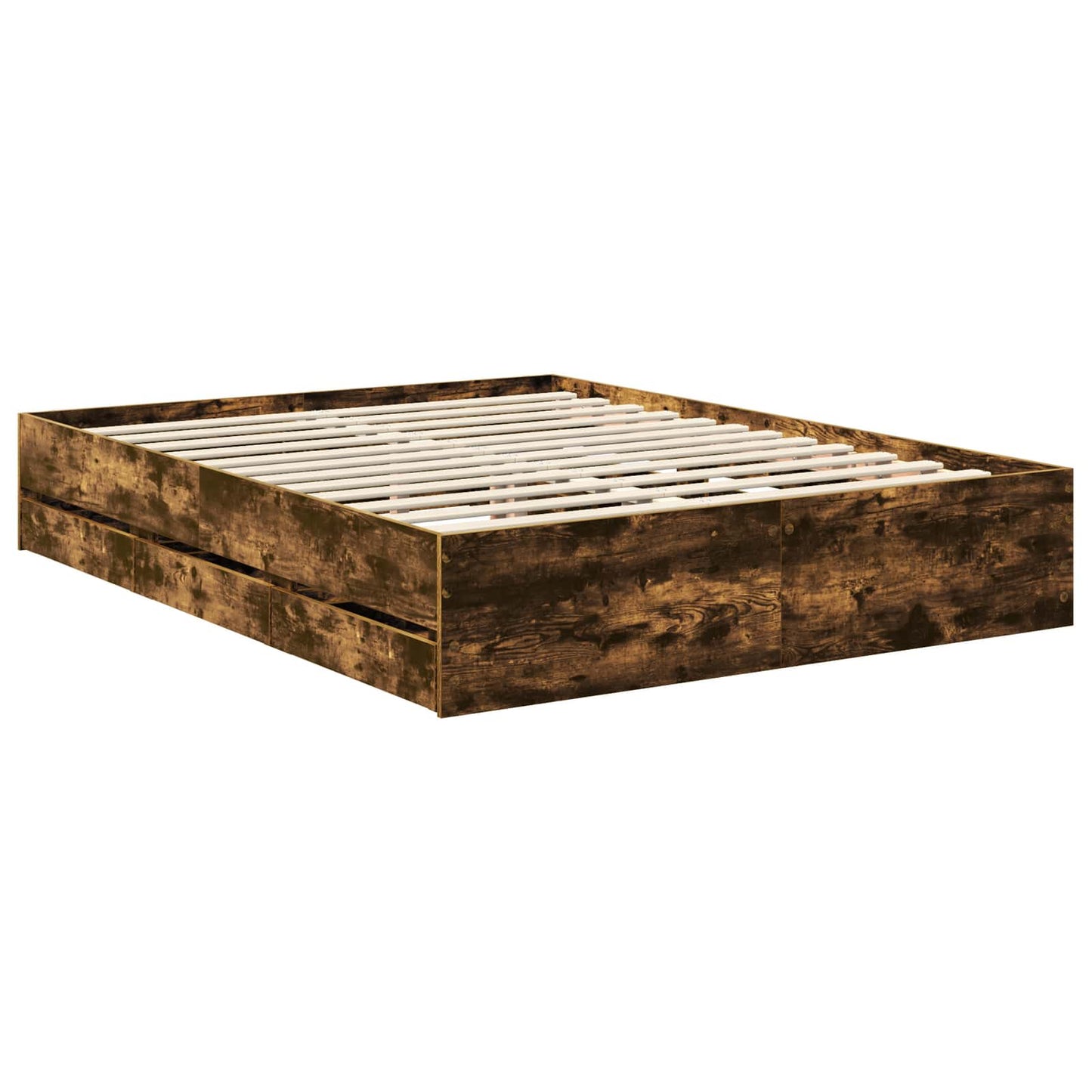 Sengestamme med skuff Røkt eik 150 x 200 cm Ingeniørtre