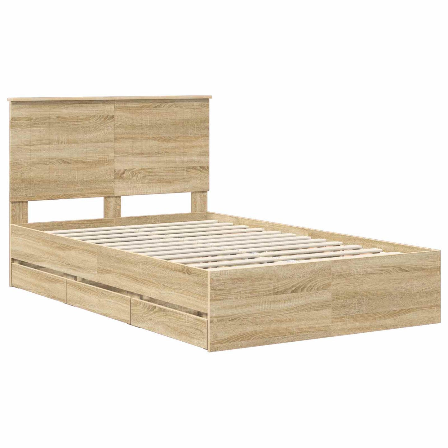 Sengestamme med skuff Sonoma eik 120 x 190 cm Ingeniørtre