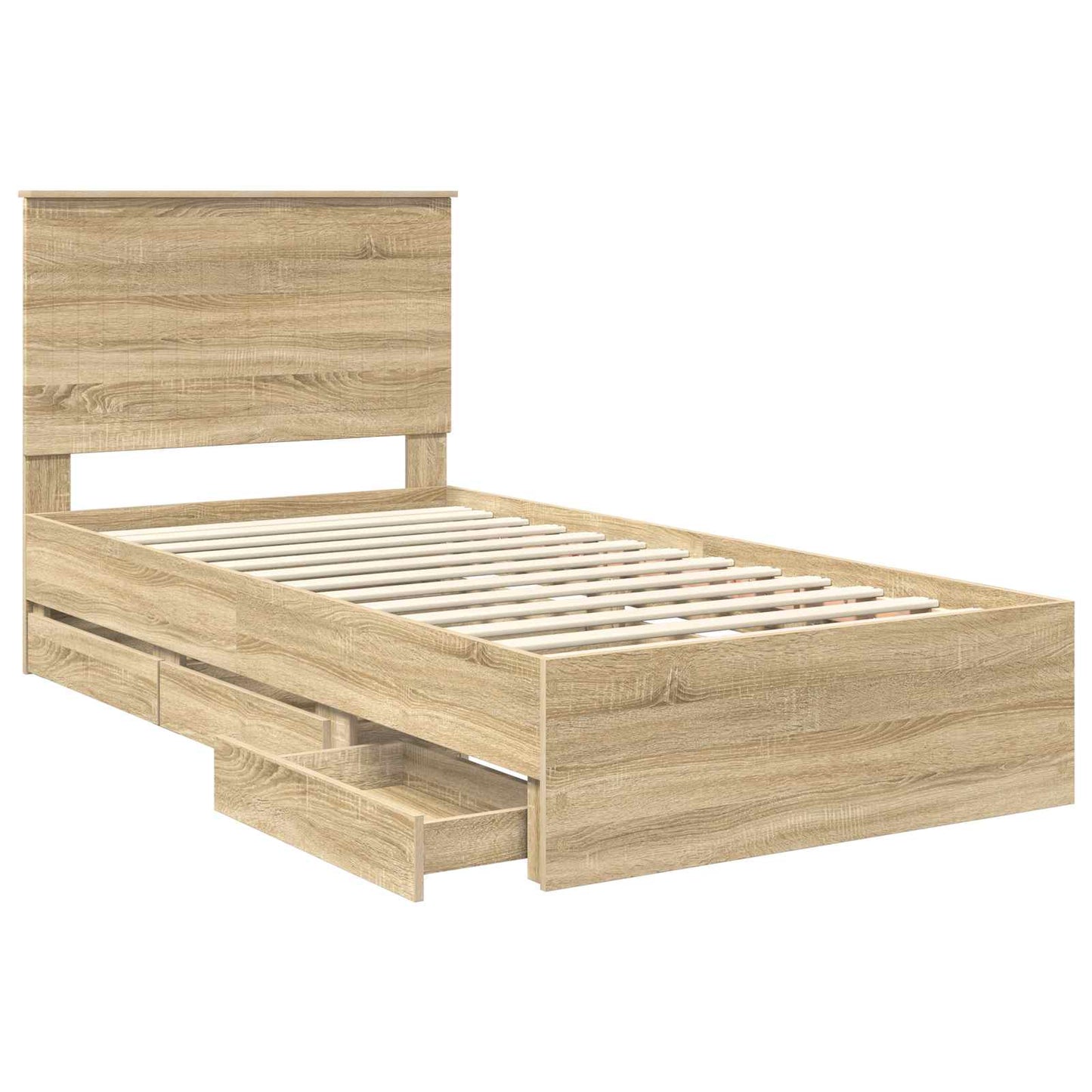 Sengestamme med skuff Sonoma eik 100 x 200 cm Ingeniørtre