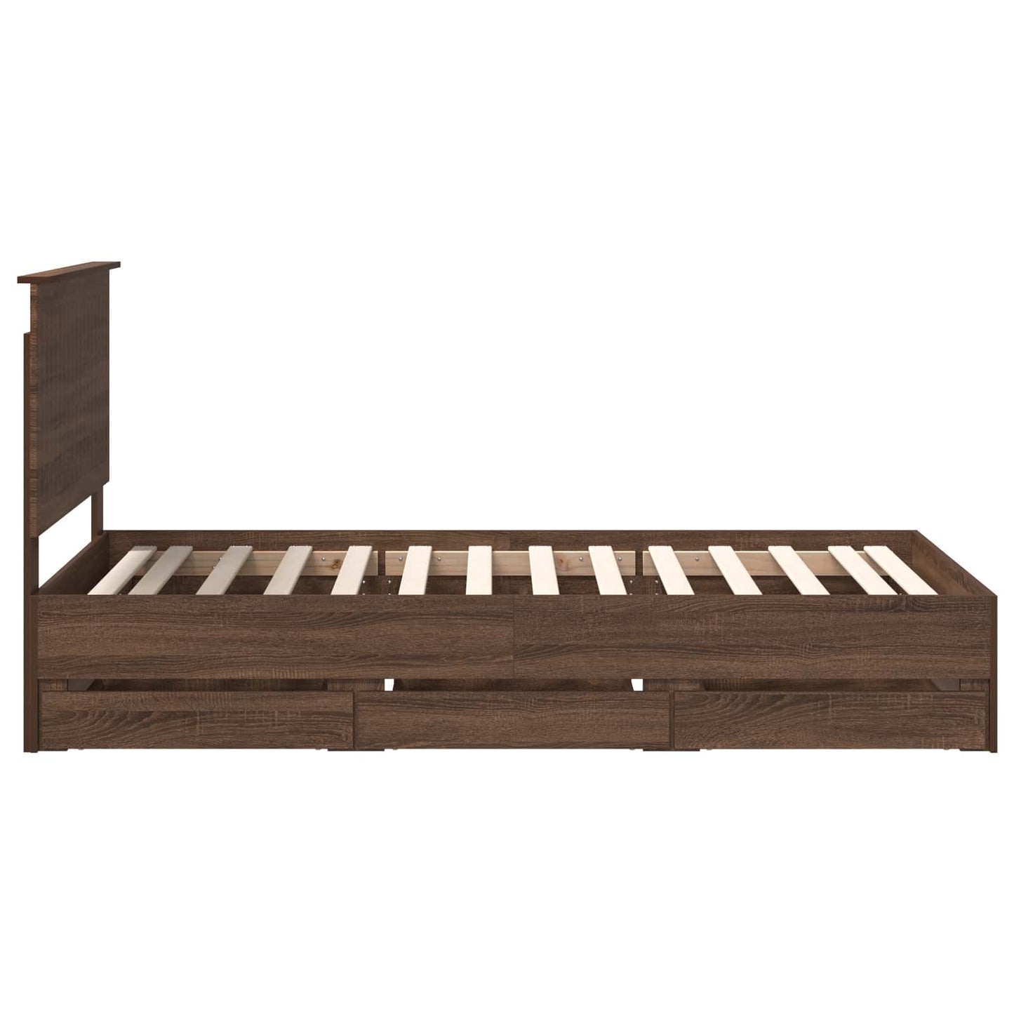 Sengestamme med skuff Brun Eik 100 x 200 cm Ingeniørtre