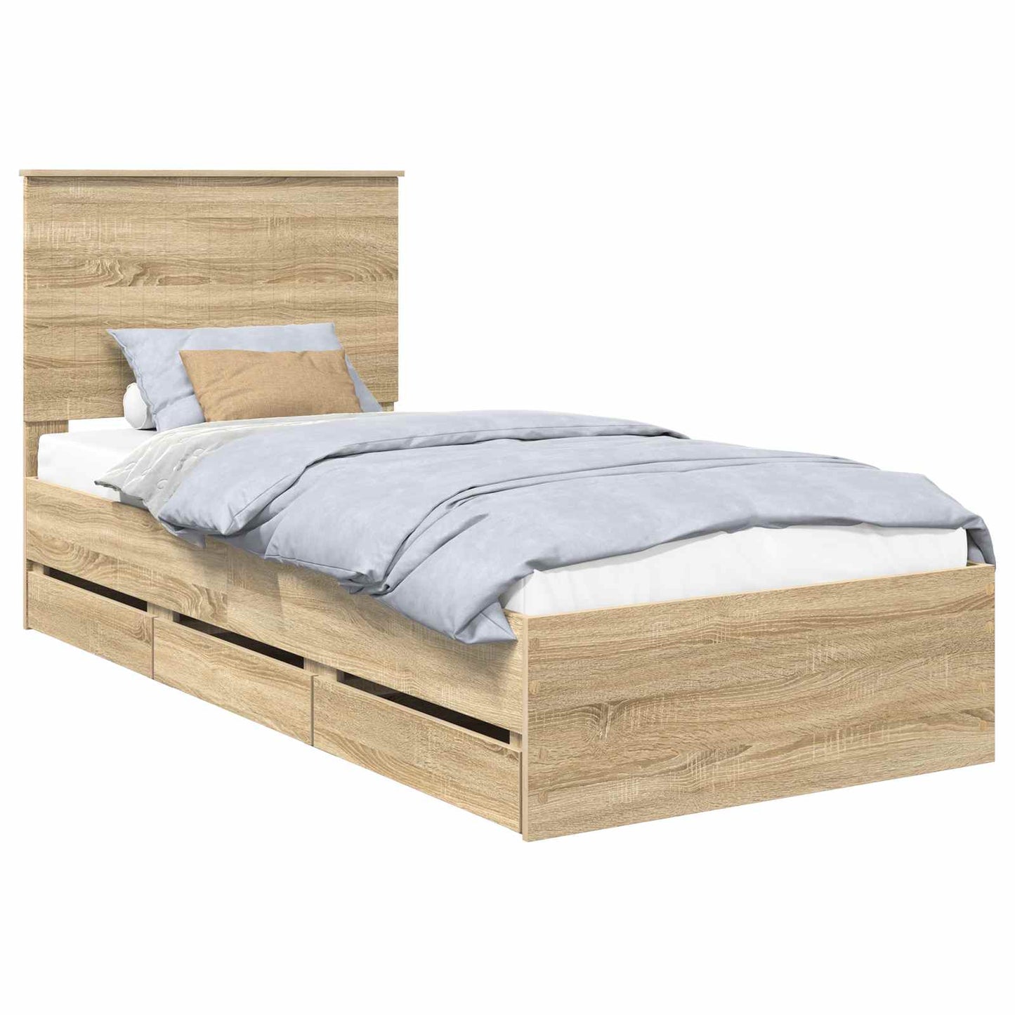 Sengestamme med skuff Sonoma eik 90 x 200 cm Ingeniørtre