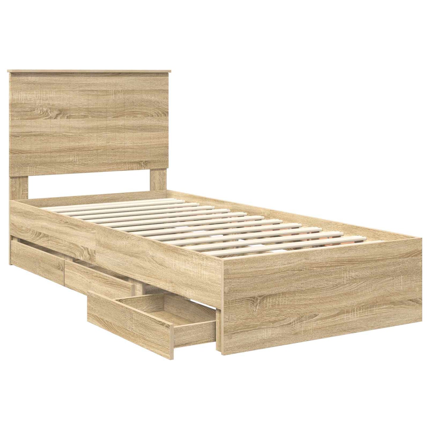 Sengestamme med skuff Sonoma eik 90 x 200 cm Ingeniørtre