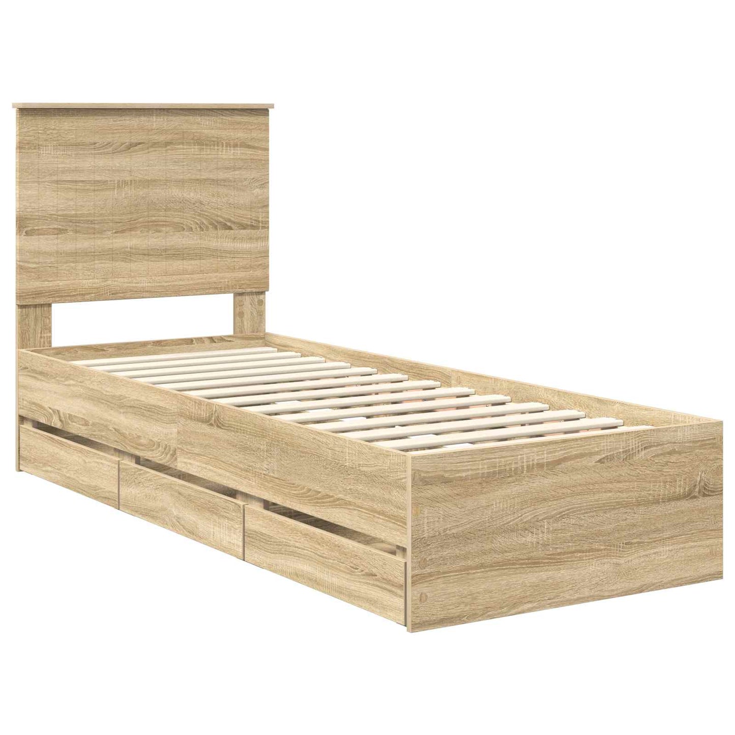 Sengestamme med skuff Sonoma eik 75 x 190 cm Ingeniørtre