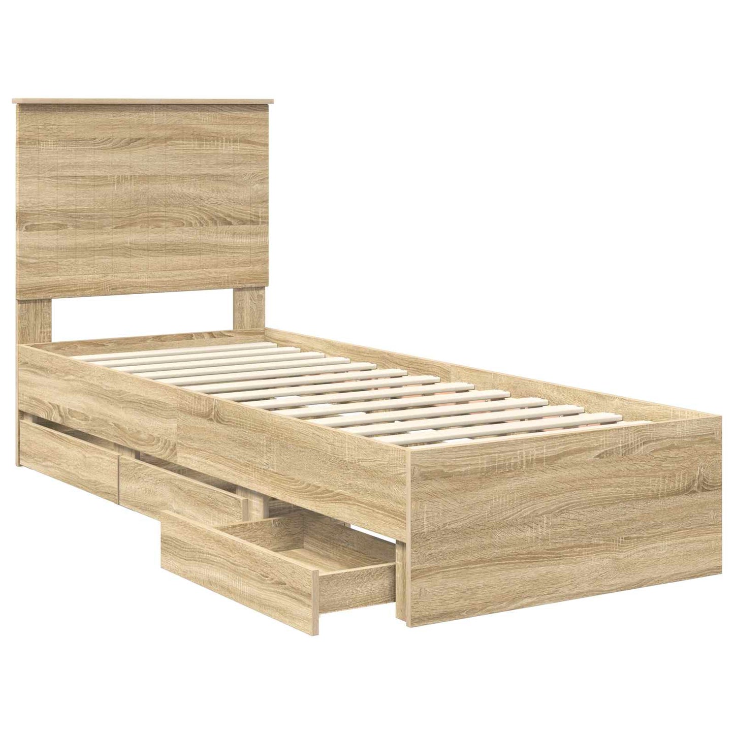 Sengestamme med skuff Sonoma eik 75 x 190 cm Ingeniørtre