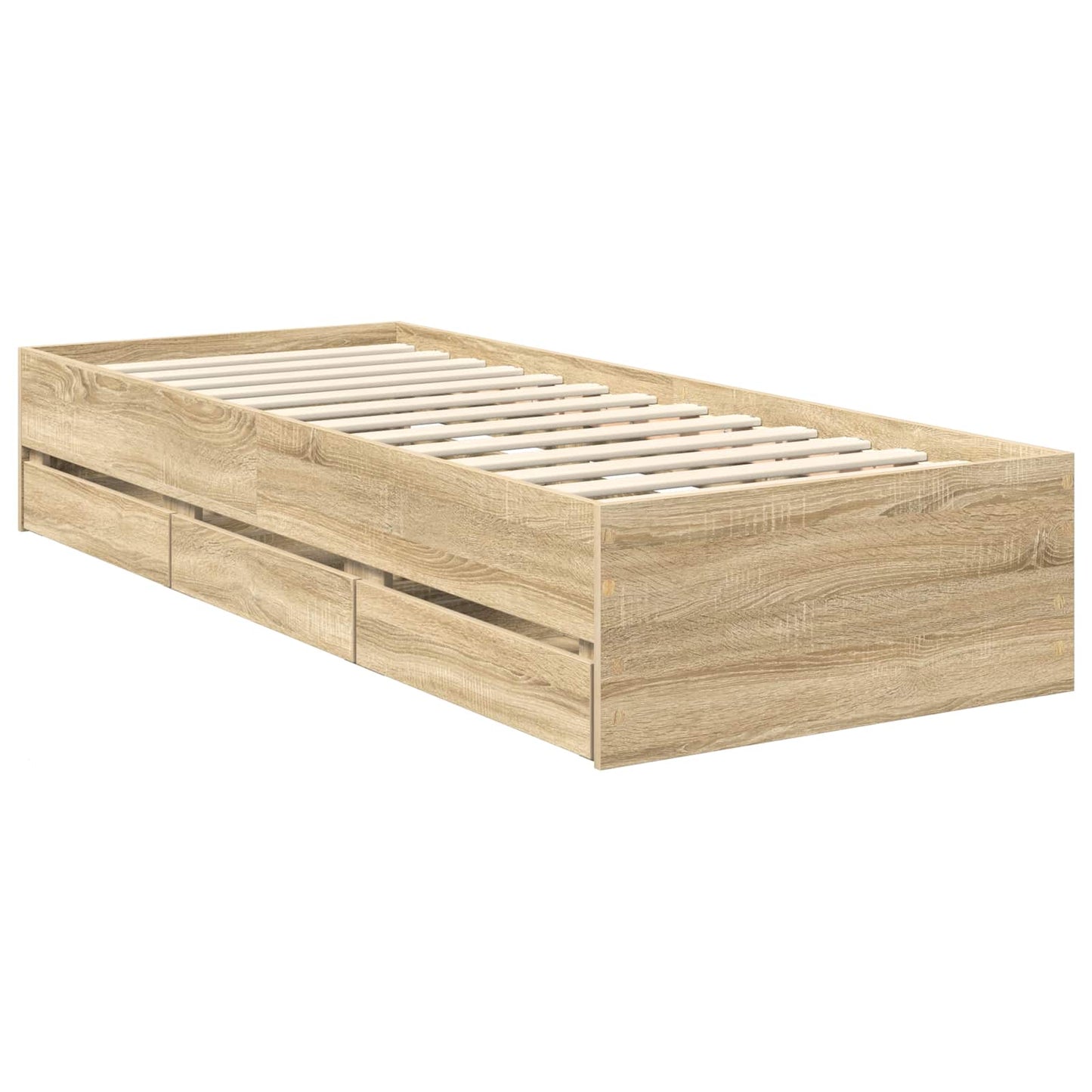 Sengestamme med skuff Sonoma eik 75 x 190 cm Ingeniørtre