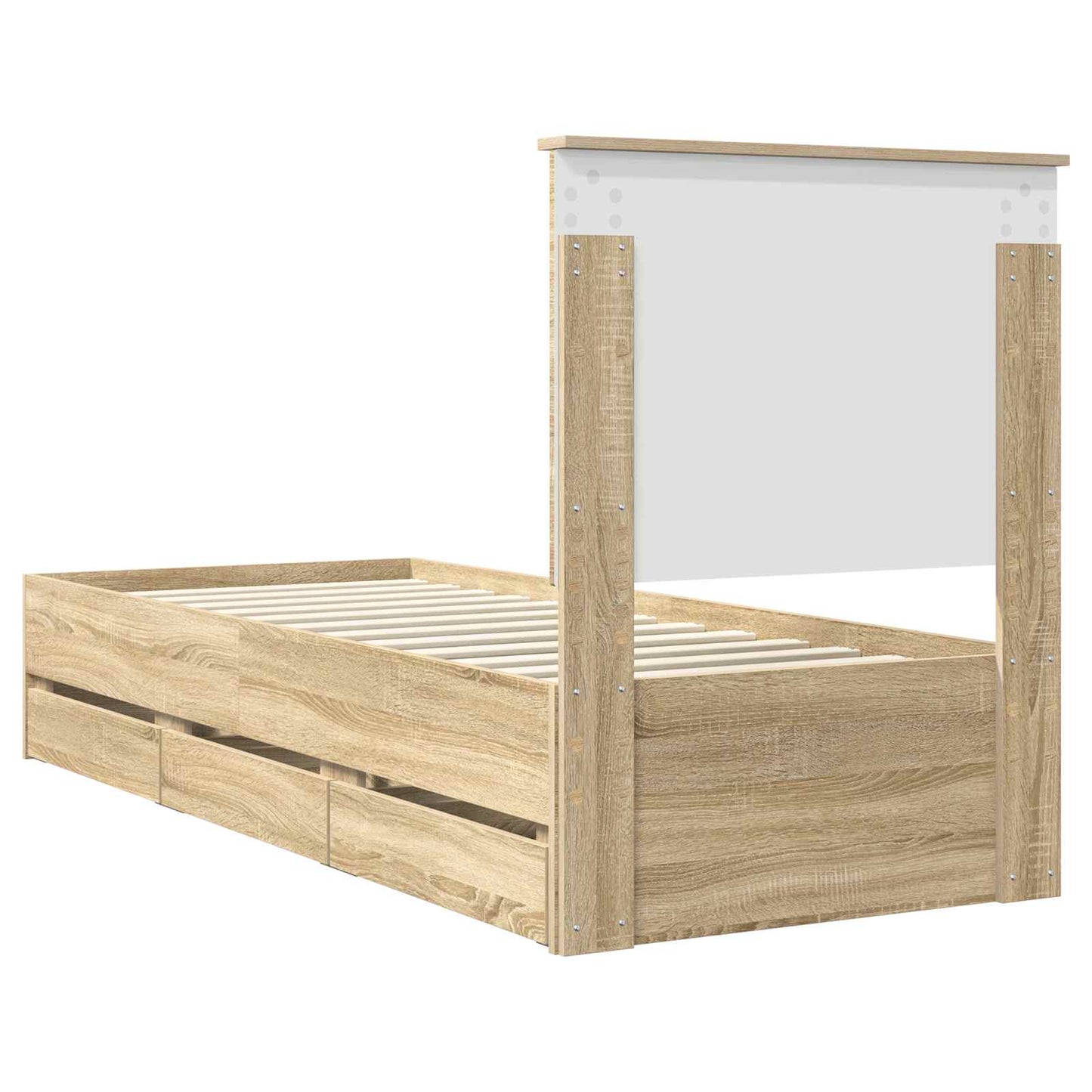 Sengestamme med skuff Sonoma eik 75 x 190 cm Ingeniørtre