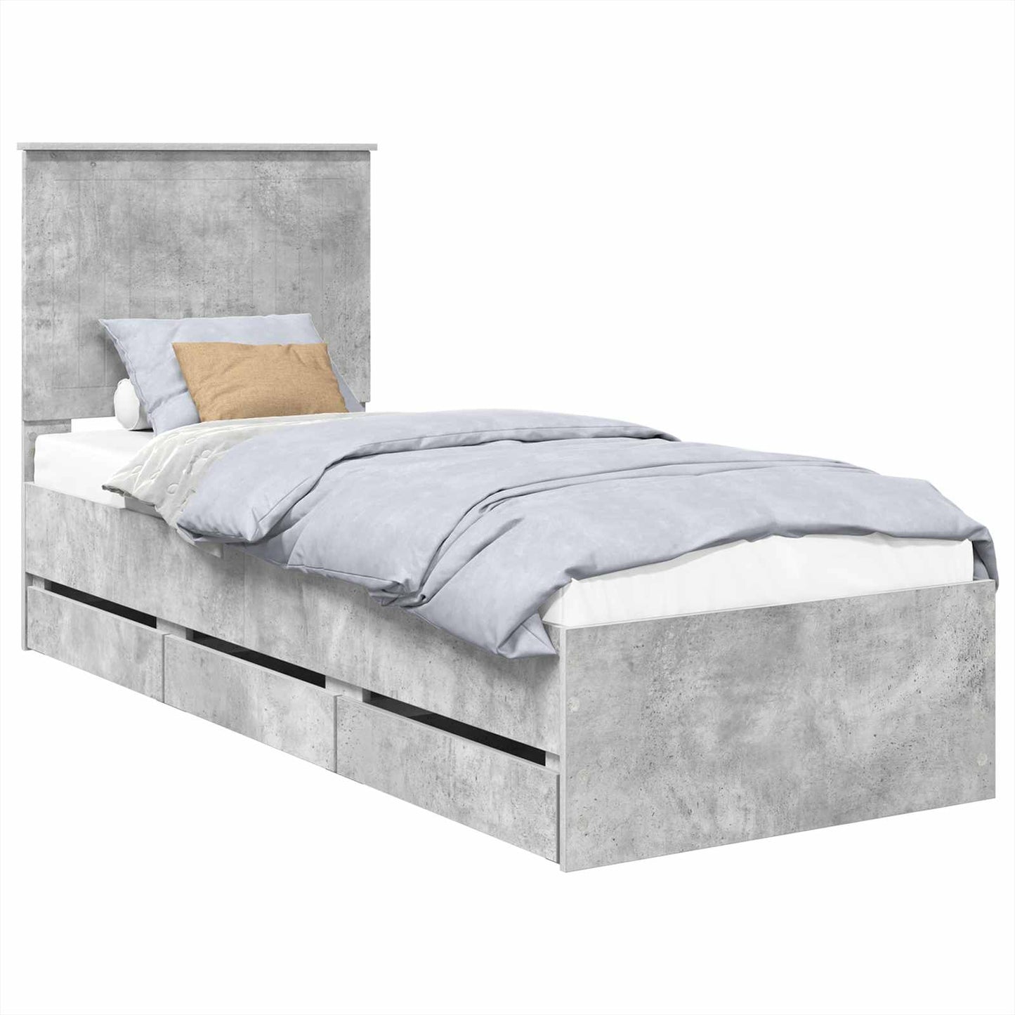 Sengestamme med skuff Betonggrå 75 x 190 cm Ingeniørtre