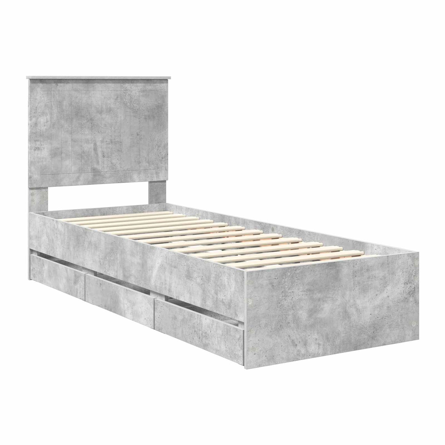 Sengestamme med skuff Betonggrå 75 x 190 cm Ingeniørtre