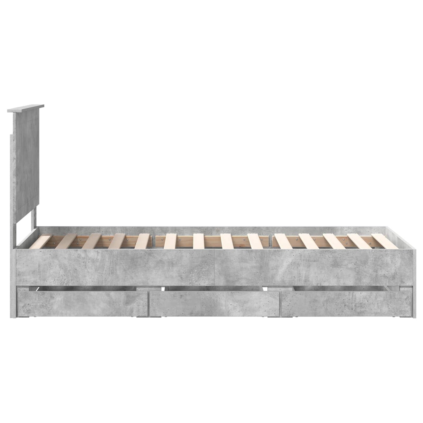 Sengestamme med skuff Betonggrå 75 x 190 cm Ingeniørtre