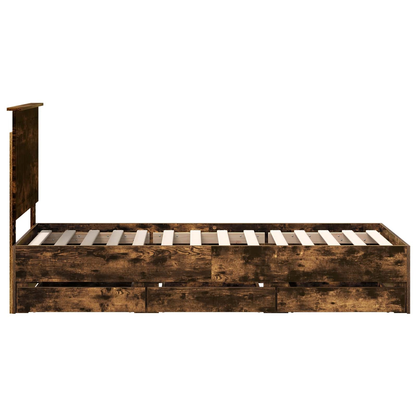 Sengestamme med skuff Røkt eik 75 x 190 cm Ingeniørtre
