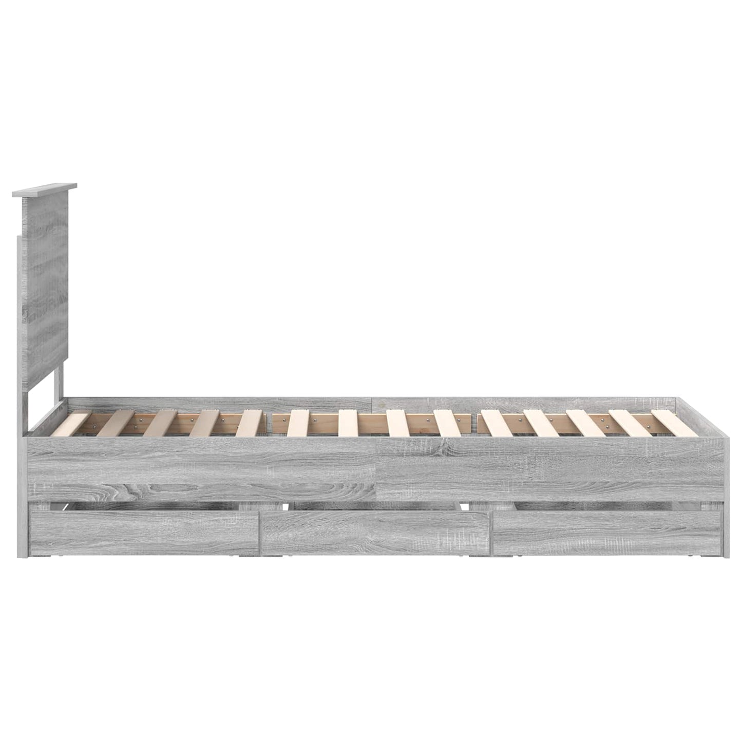 Sengestamme med skuff Grå Sonoma 75 x 190 cm Ingeniørtre