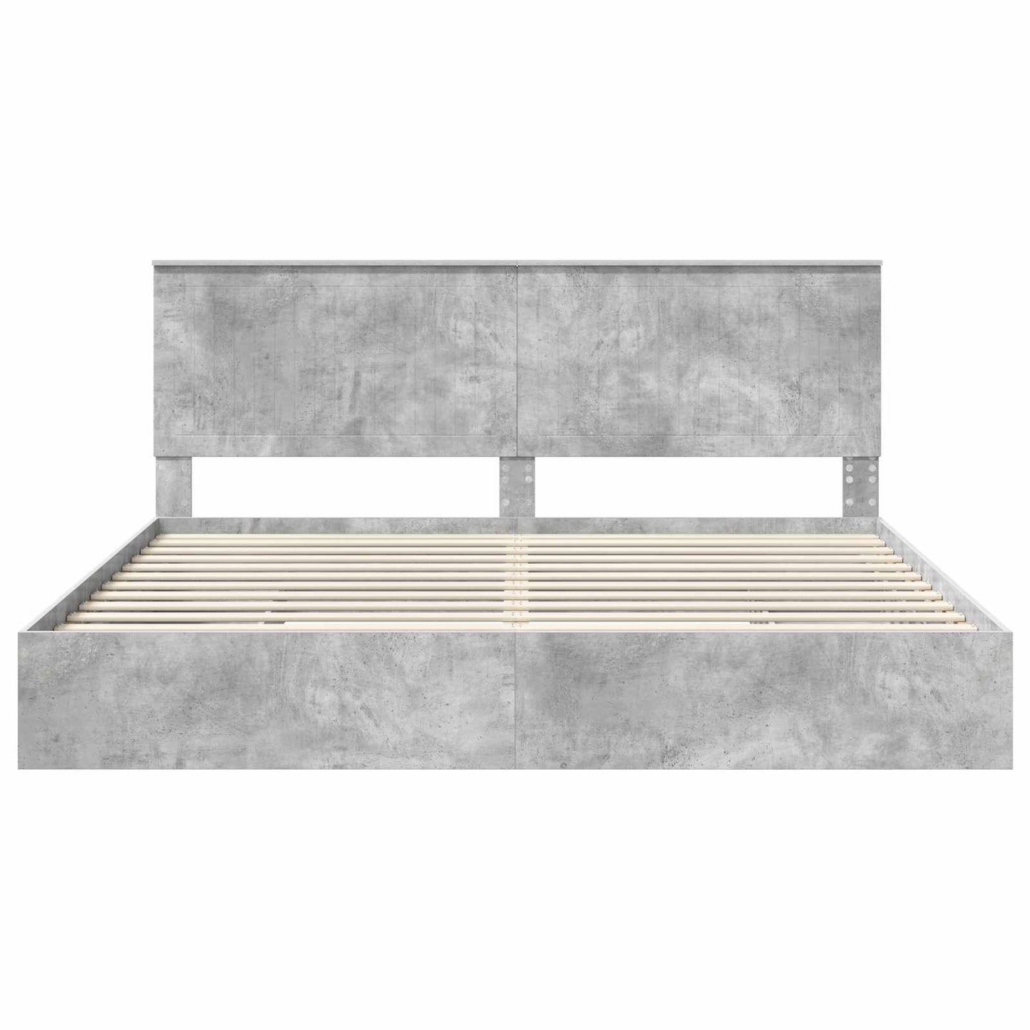 Seng med Oppbevaring Betonggrå 200 x 200 cm Konstruert tre