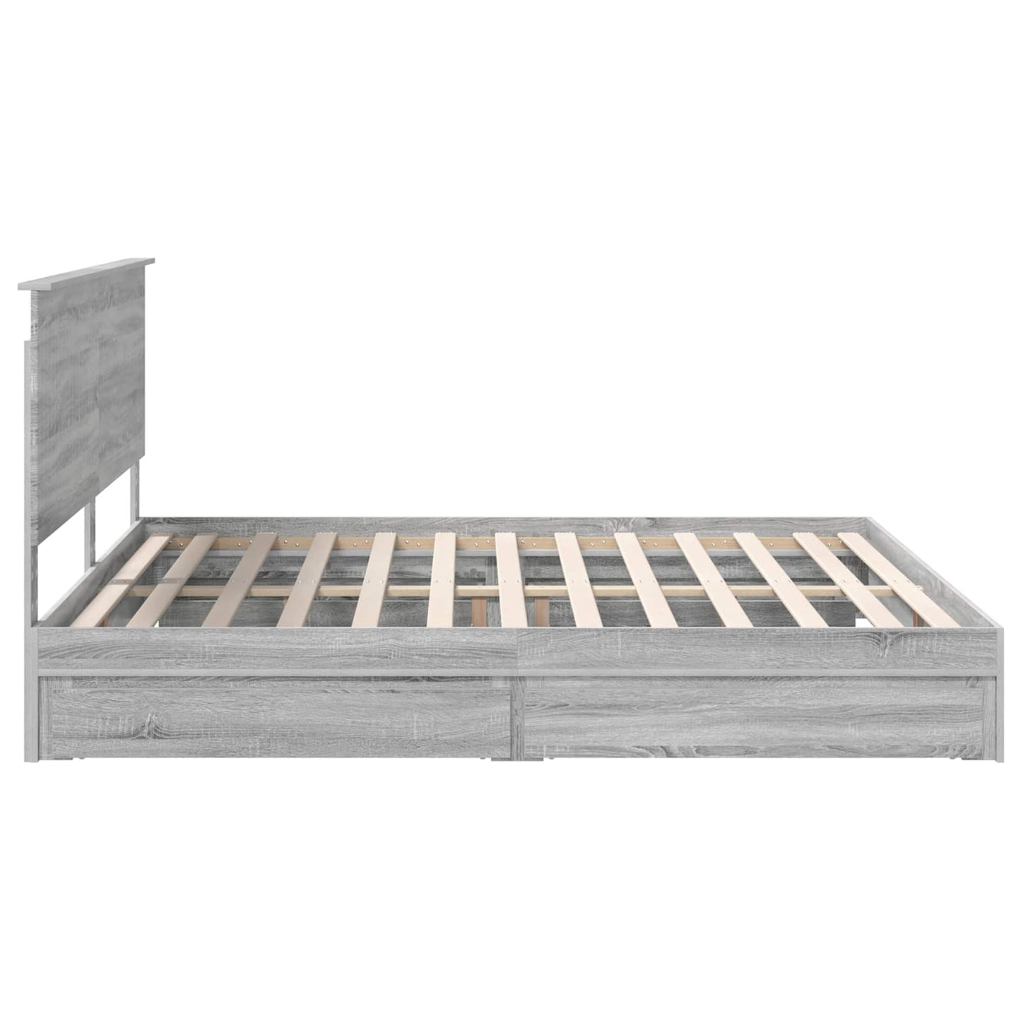 Seng med Oppbevaring Grå Sonoma 200 x 200 cm Konstruert tre