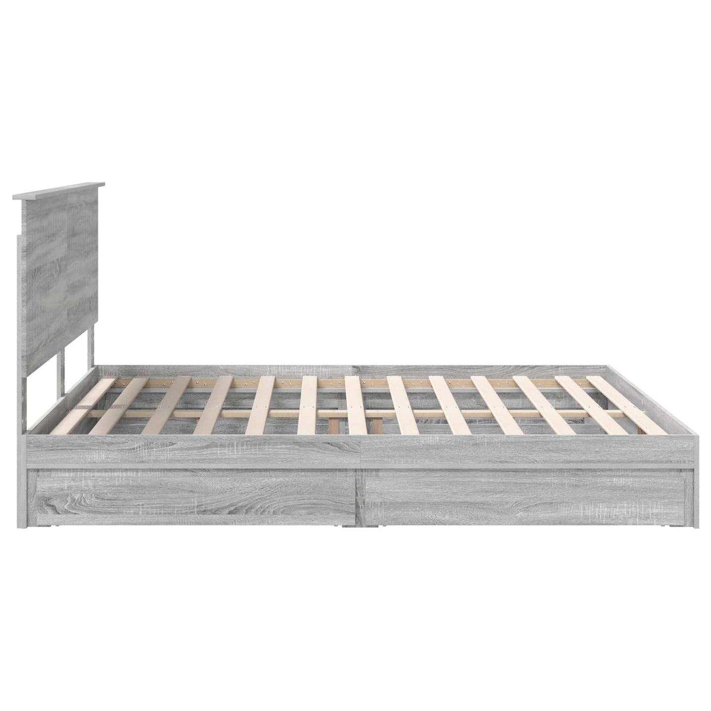 Seng med Oppbevaring Grå Sonoma 180 x 200 cm Konstruert tre