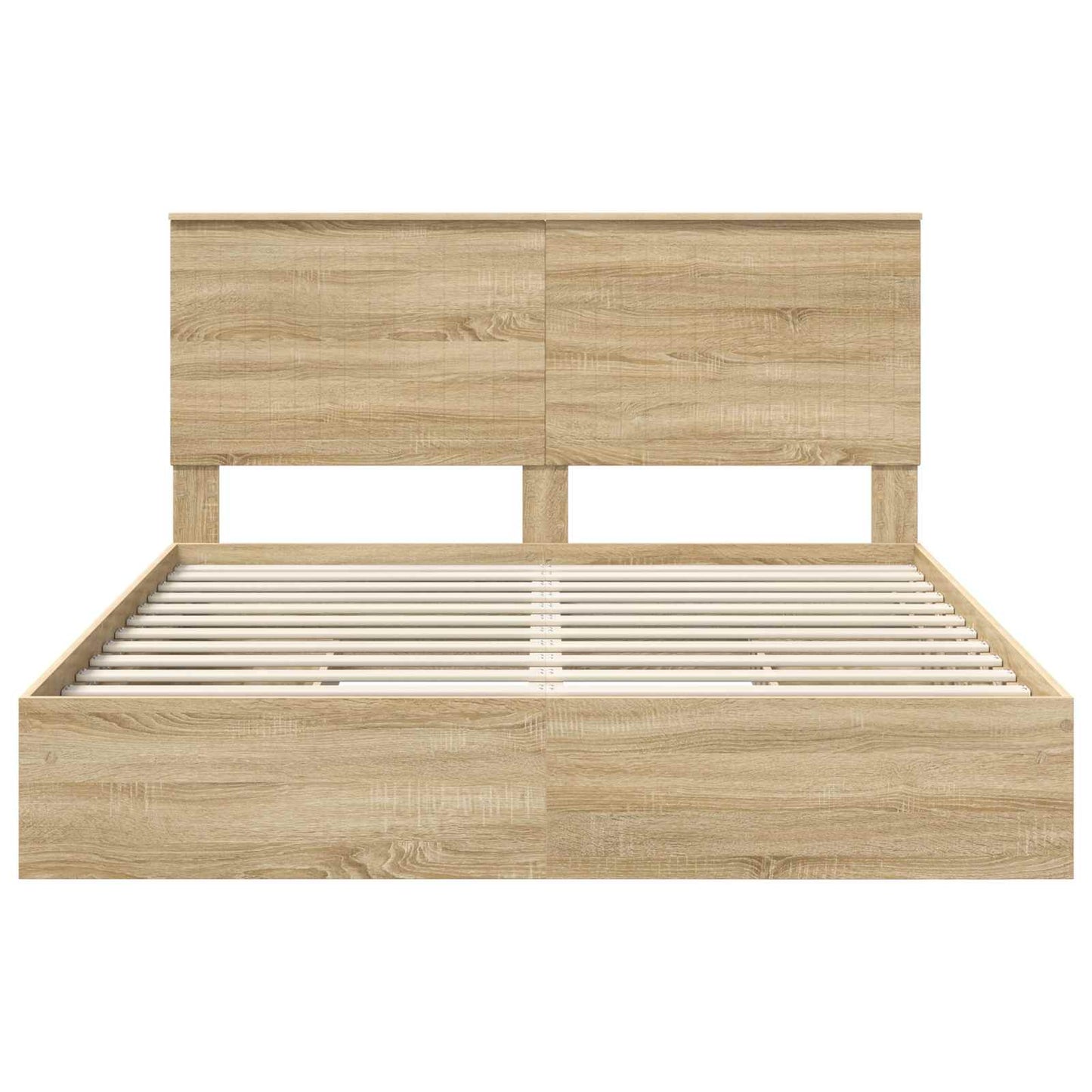 Seng med Oppbevaring Sonoma eik 160 x 200 cm Konstruert tre